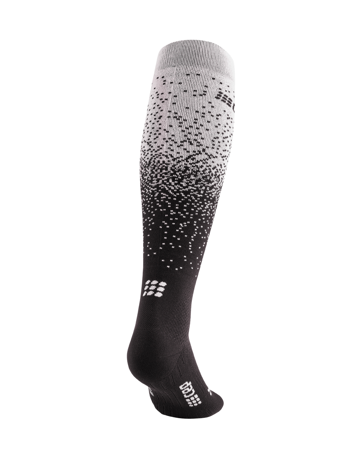 Ski Snowfall Tall Compression Socks, Men, Black/Off White Snowfall