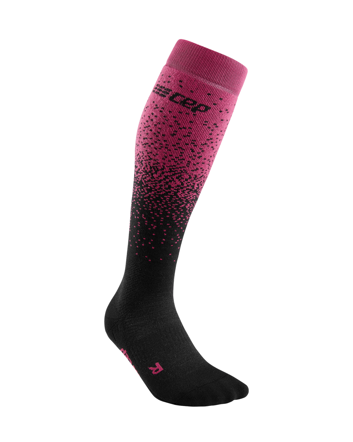 Ski Snowfall Tall Compression Socks, Men, Black/Purple Snowfall