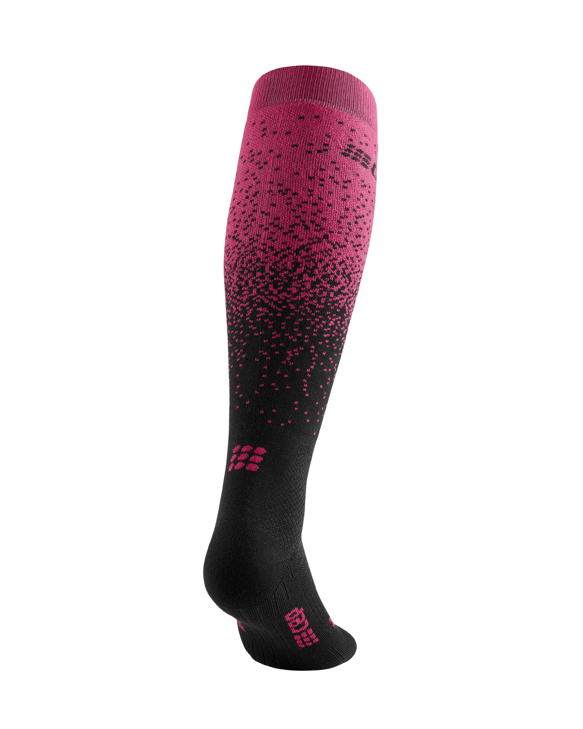 Ski Snowfall Tall Compression Socks, Men, Black/Purple Snowfall