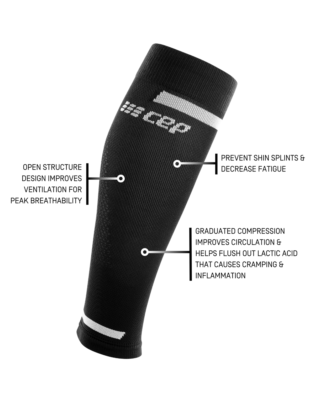 The Run Compression Calf Sleeves 4.0, Men, Black