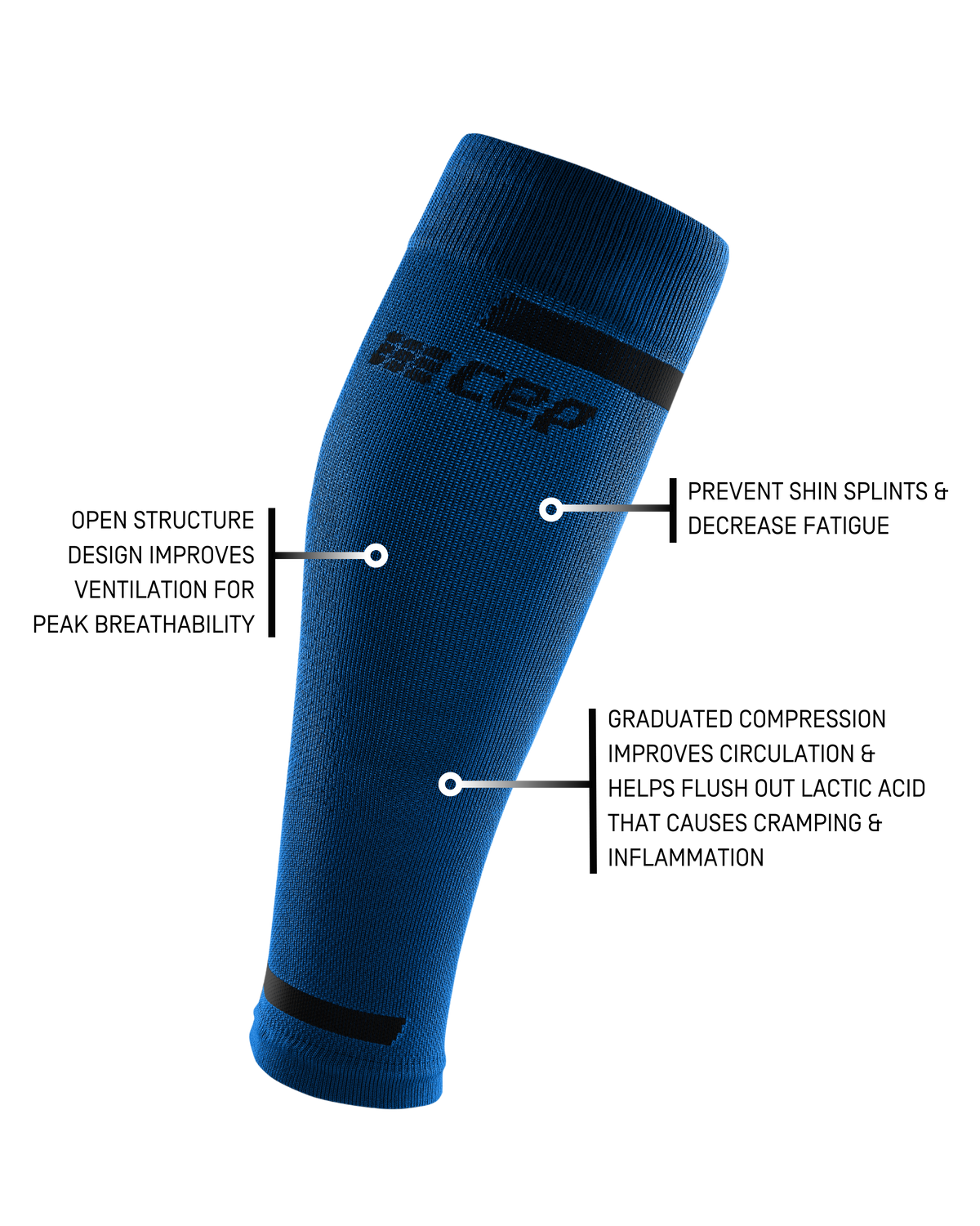 The Run Compression Calf Sleeves 4.0, Men, Blue