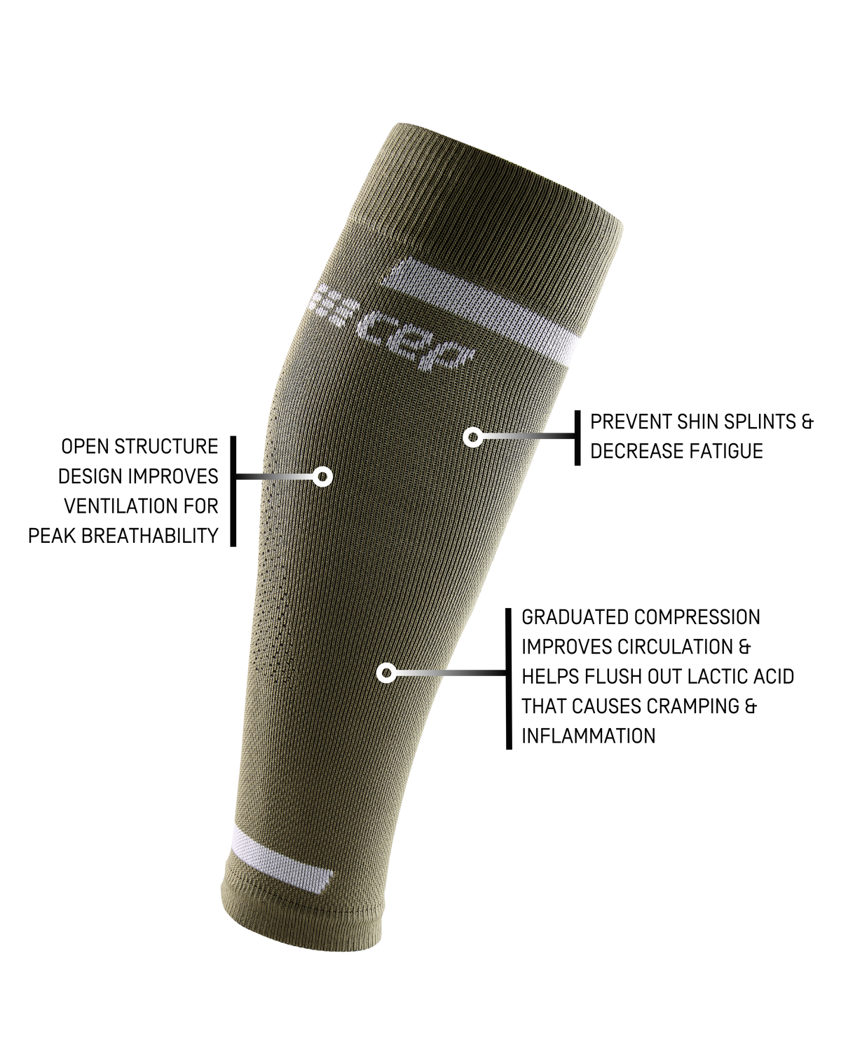 The Run Compression Calf Sleeves 4.0, Men, Olive
