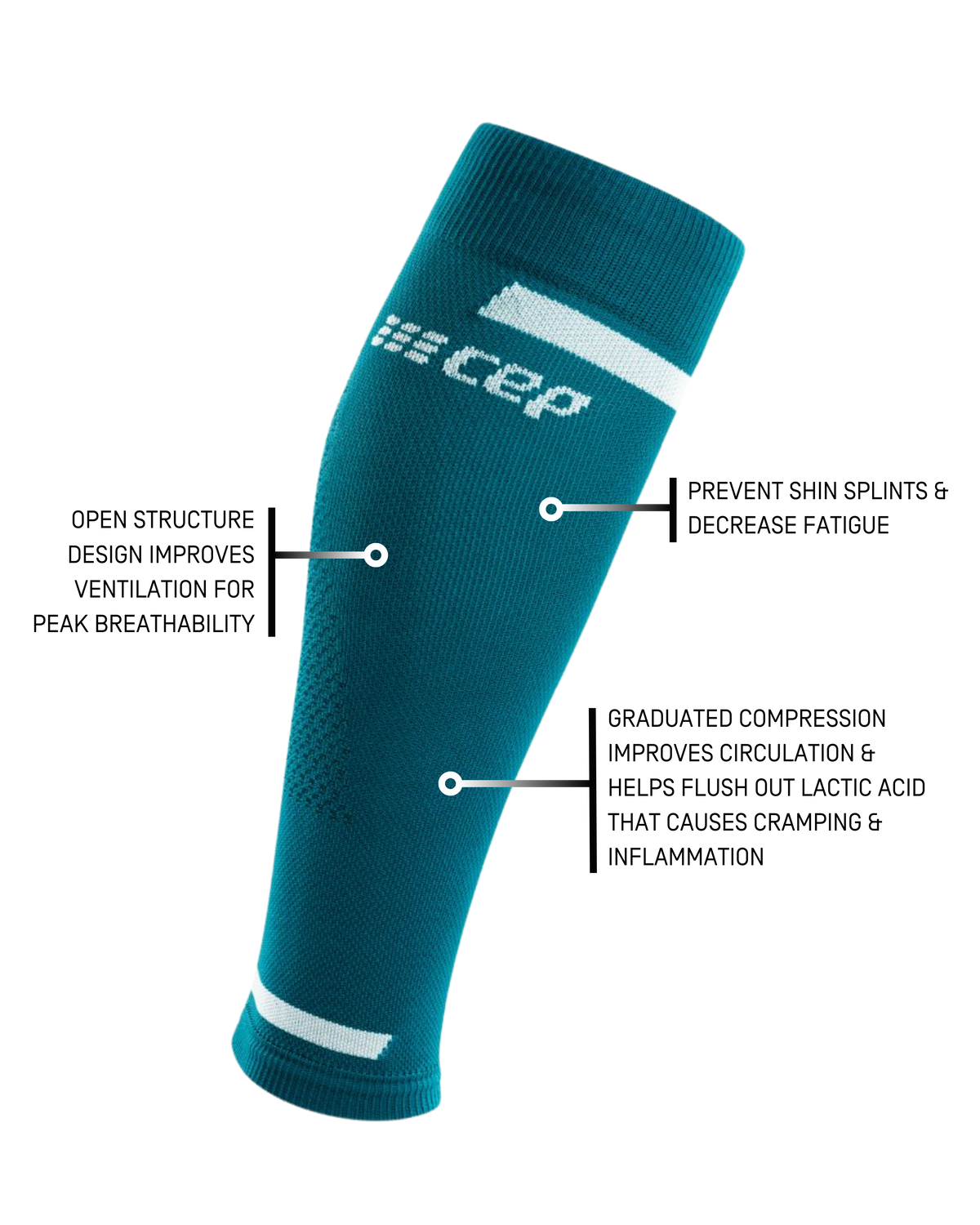 The Run Compression Calf Sleeves 4.0, Men, Petrol