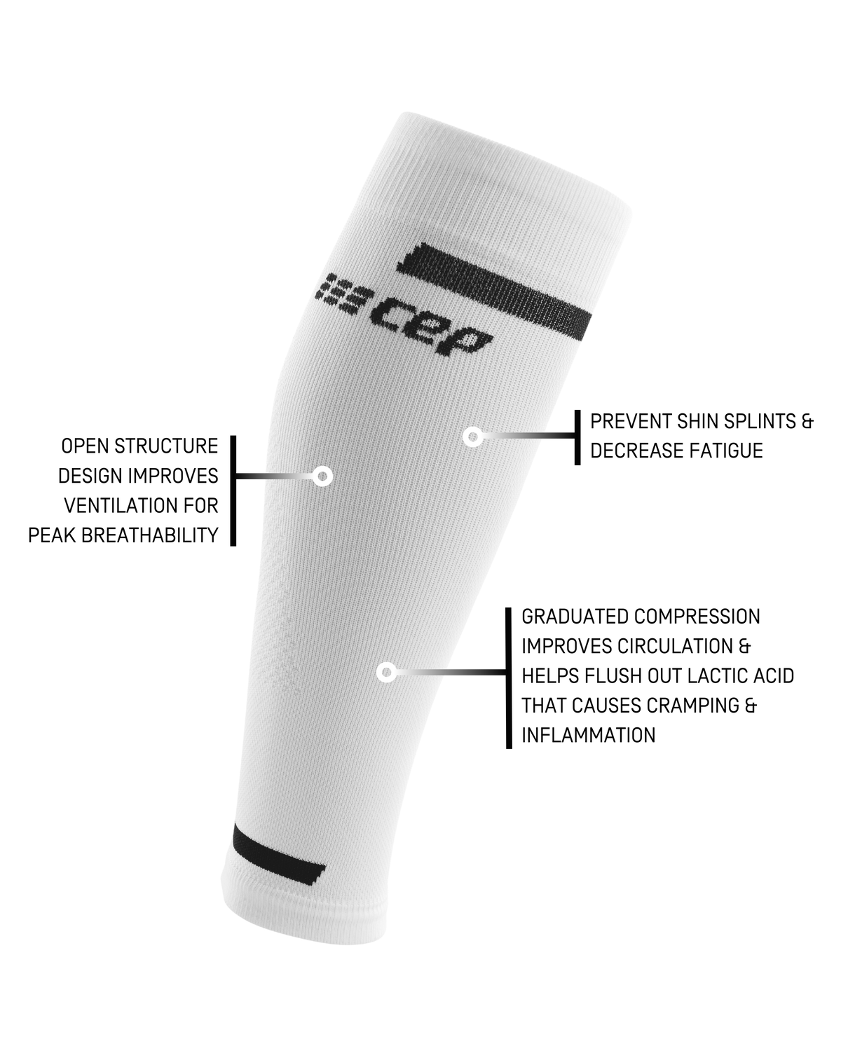 The Run Compression Calf Sleeves 4.0, Men, White