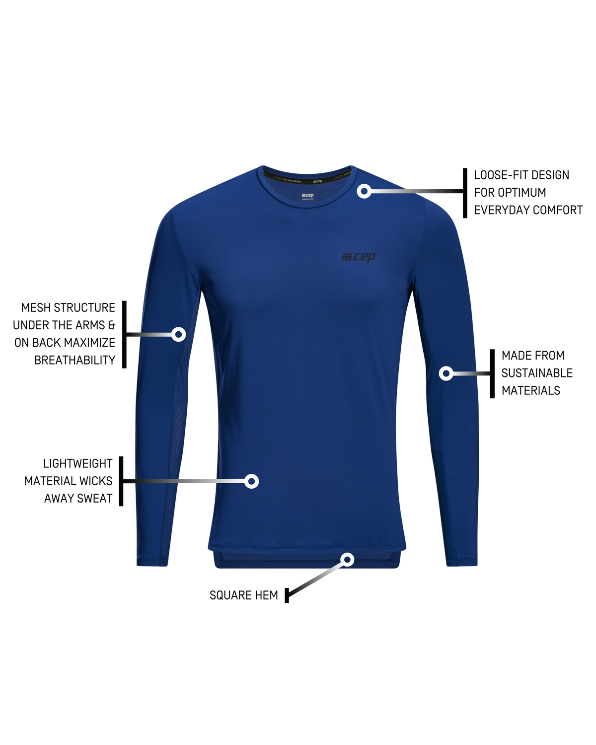 The Run Long Sleeve Shirt, Men, Blue