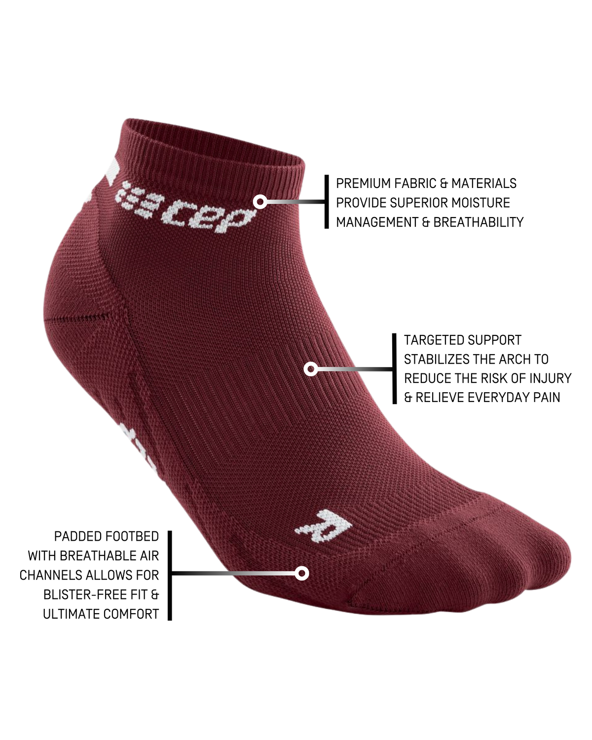 The Run Low Cut Socks 4.0, Women, Dark Red