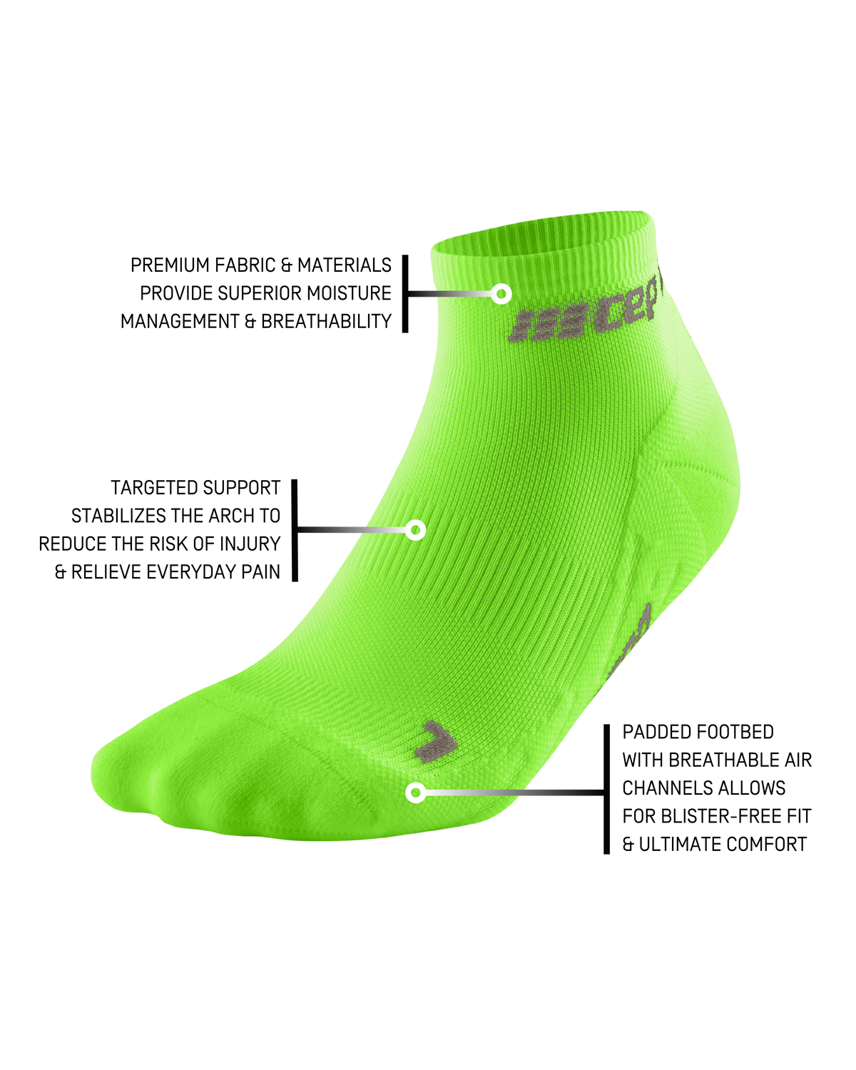 The Run Low Cut Socks 4.0, Men, Lime Green