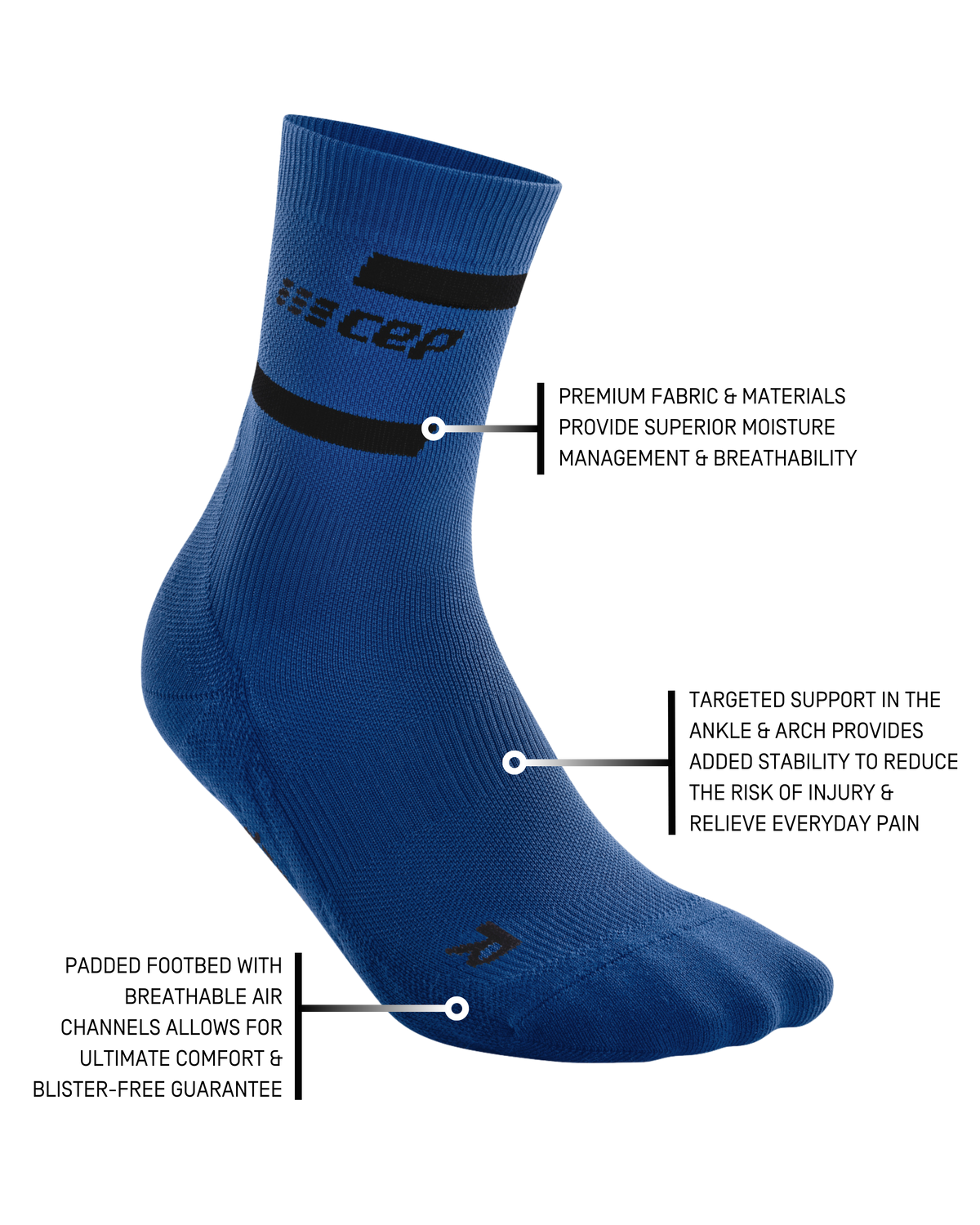 The Run Compression Mid Cut Socks 4.0, Men, Blue/Black