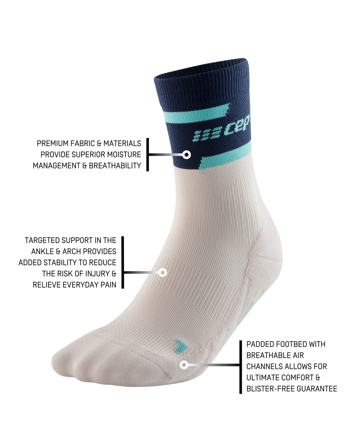 The Run Compression Mid Cut Socks 4.0, Men, Blue/Off White