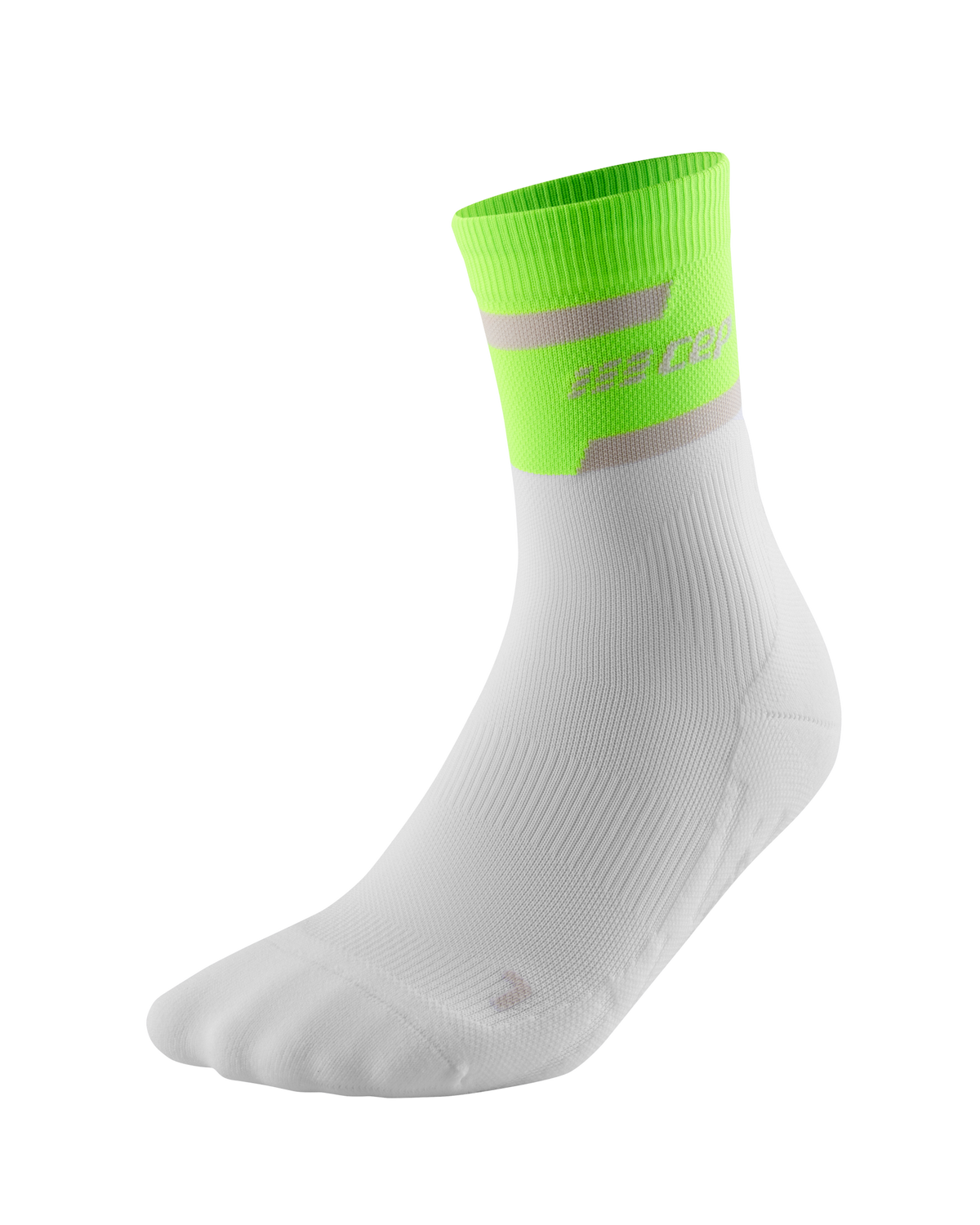 The Run Compression Mid Cut Socks 4.0, Men, Lime Green/White