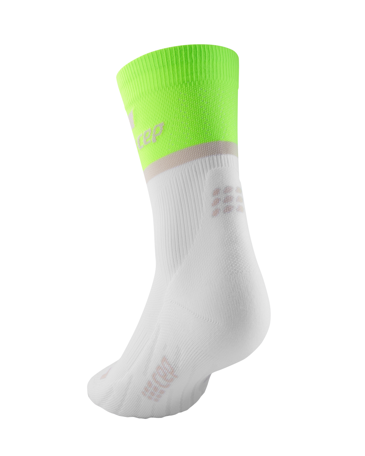 The Run Compression Mid Cut Socks 4.0, Men, Lime Green/White
