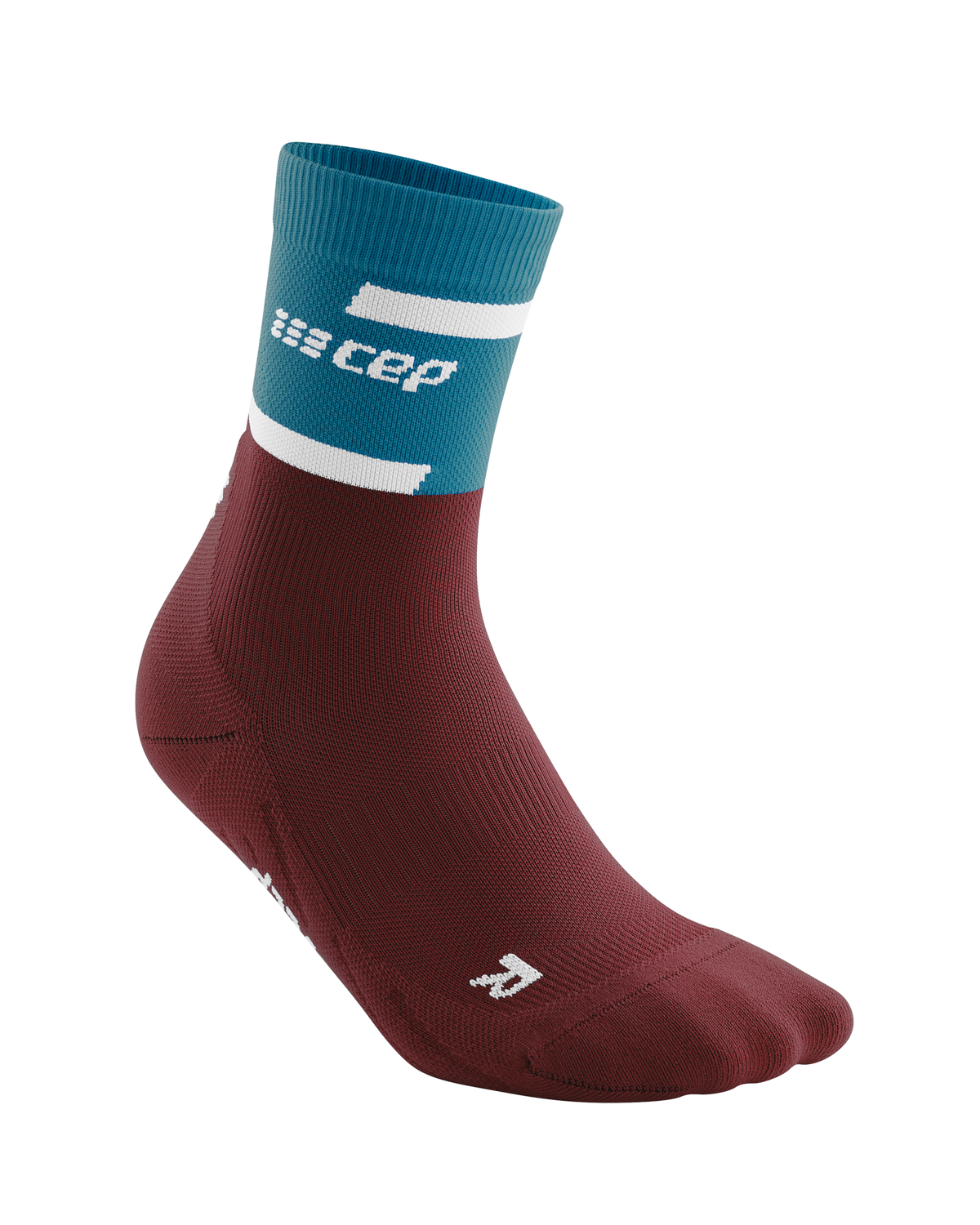 The Run Compression Mid Cut Socks 4.0, Men, Petrol/Dark Red