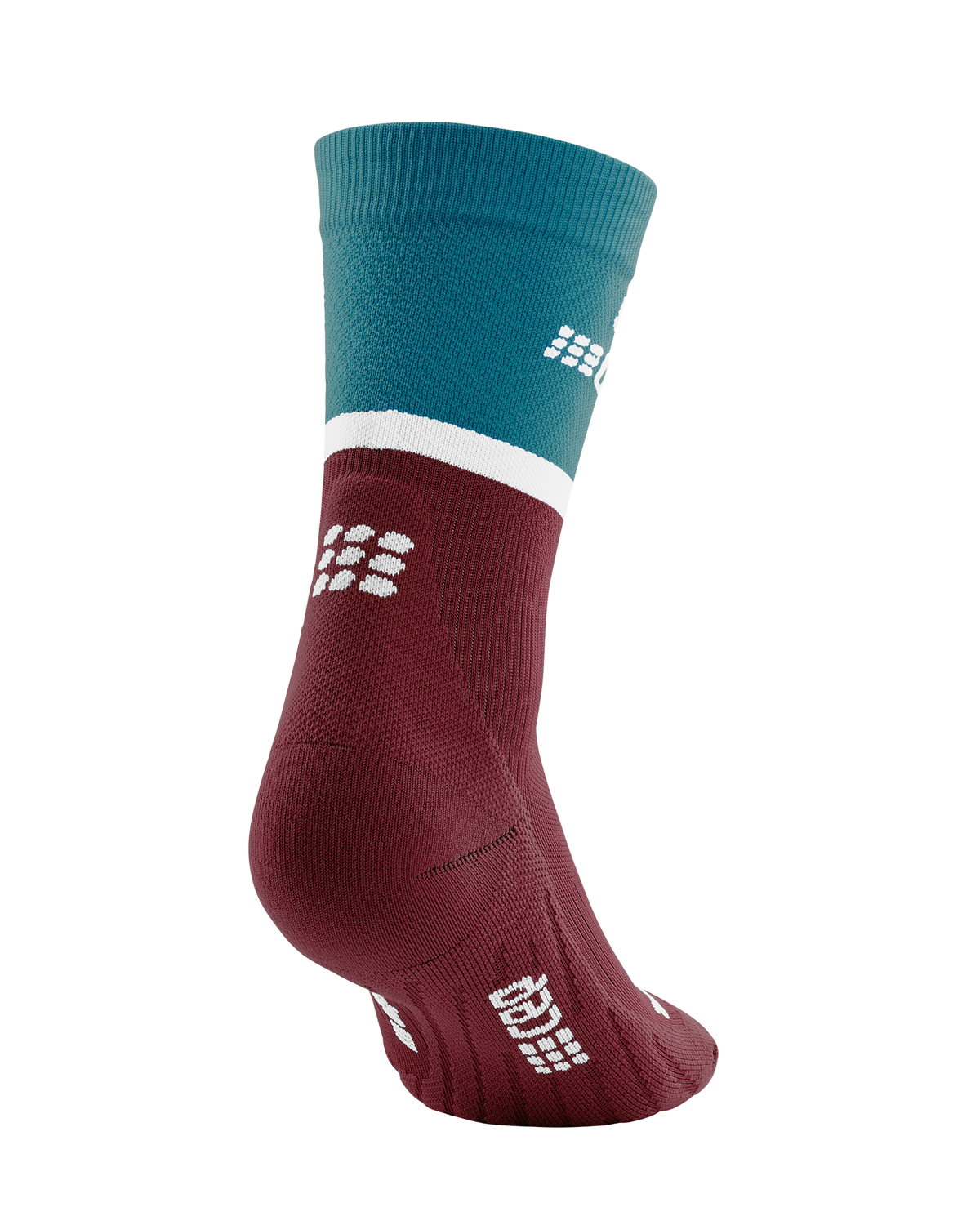 The Run Compression Mid Cut Socks 4.0, Men, Petrol/Dark Red