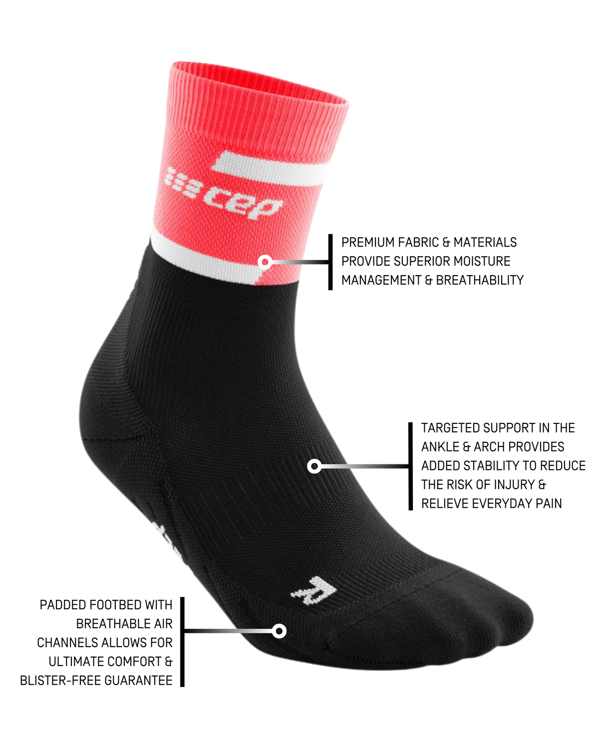 The Run Compression Mid Cut Socks 4.0, Men, Pink/Black