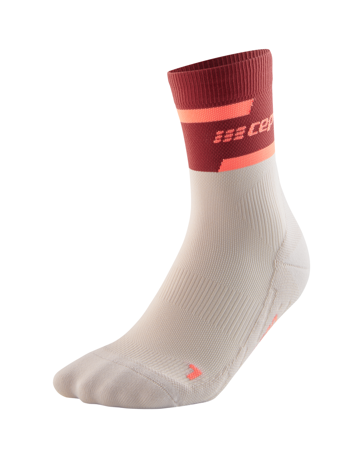 The Run Compression Mid Cut Socks 4.0, Women, Red/Off White