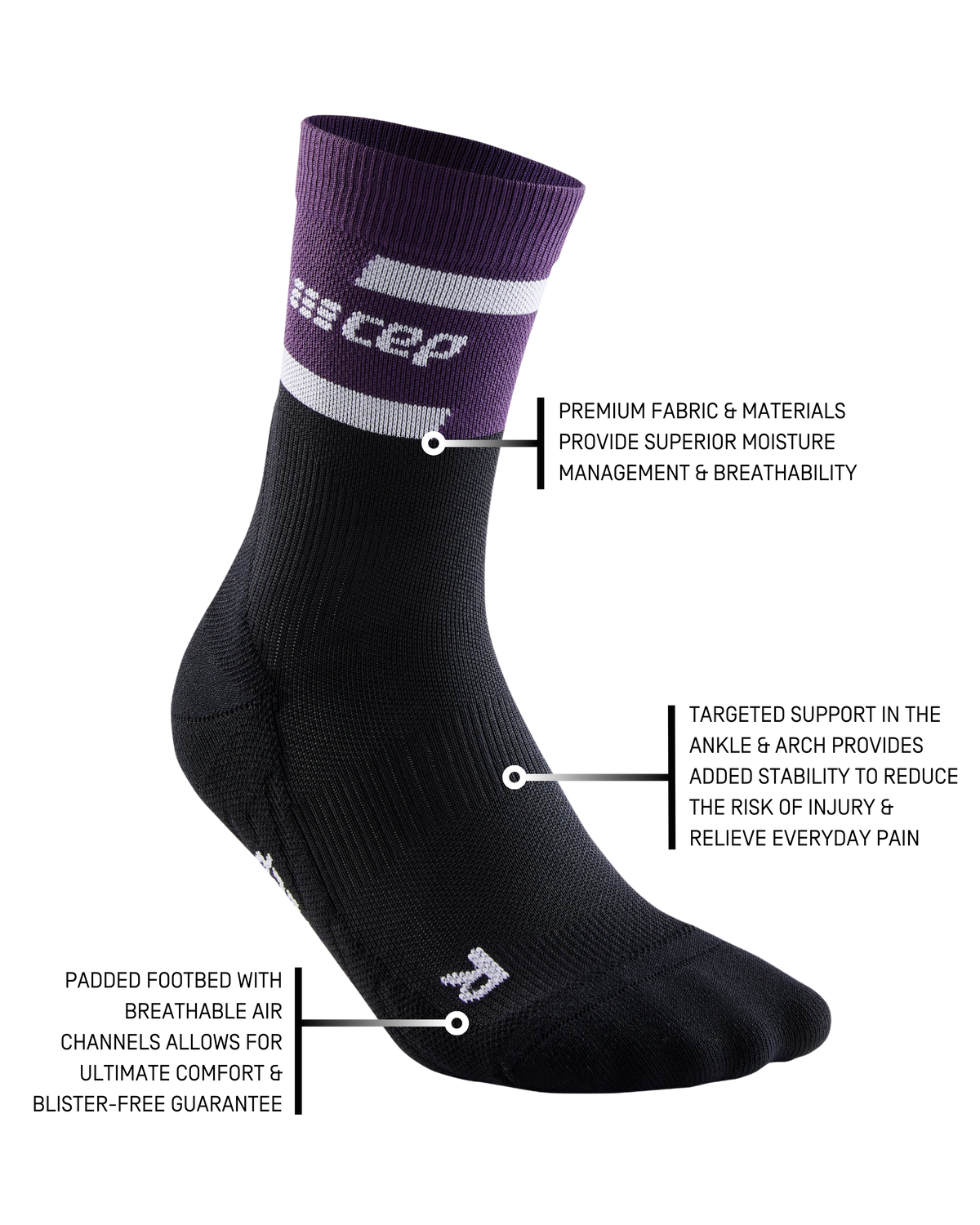 The Run Compression Mid Cut Socks 4.0, Men, Violet/Black