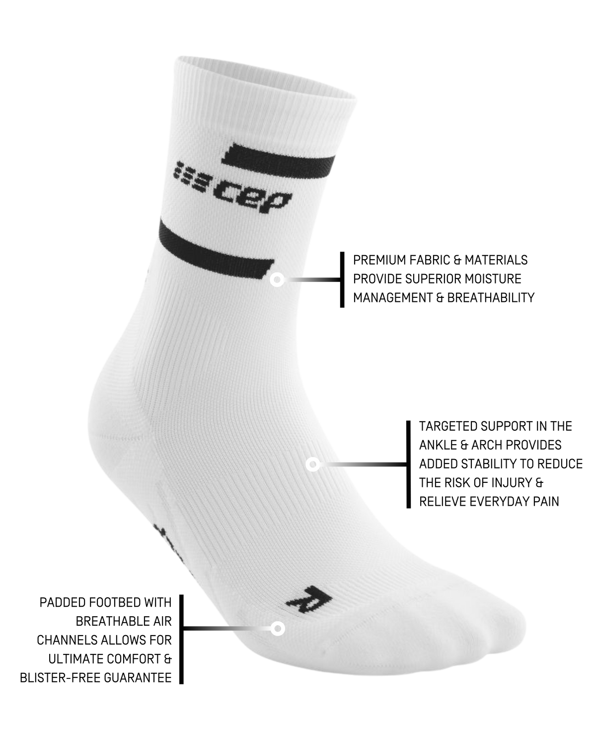The Run Compression Mid Cut Socks 4.0, Men, White