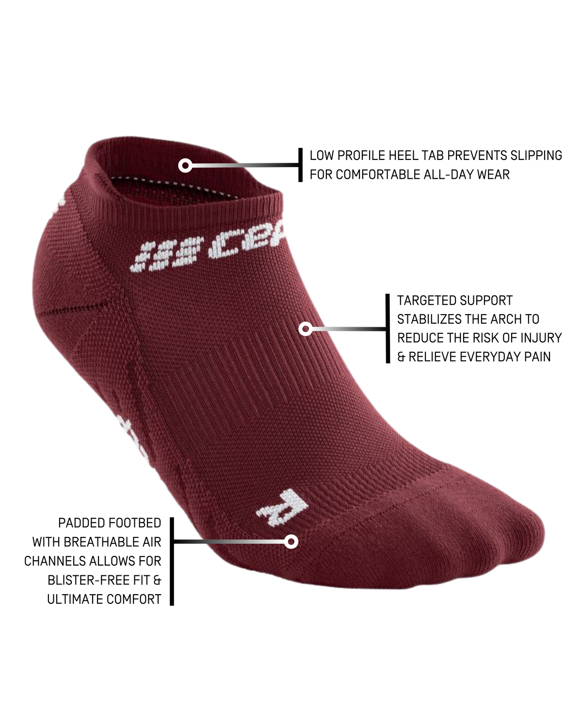 The Run No Show Socks 4.0, Men, Dark Red