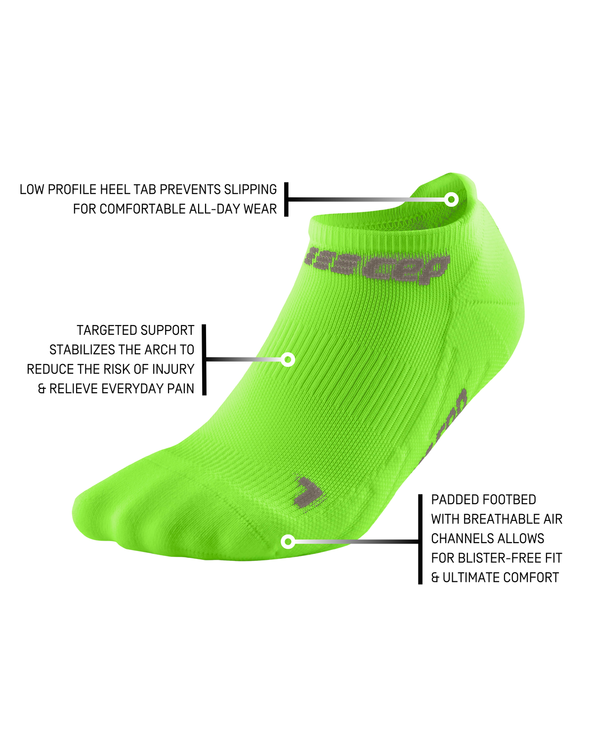 The Run No Show Socks 4.0, Men, Lime Green