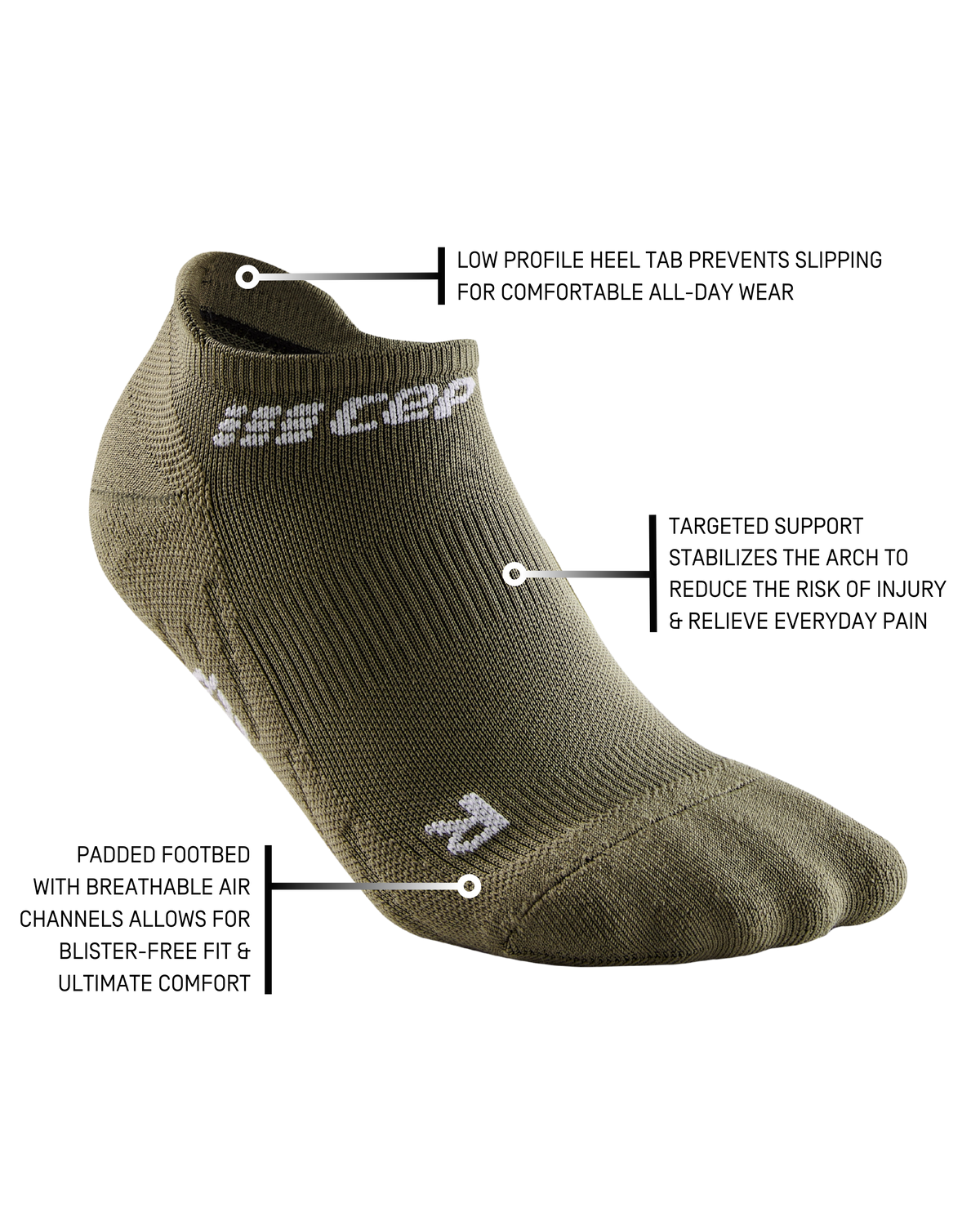 The Run No Show Socks 4.0, Men, Olive
