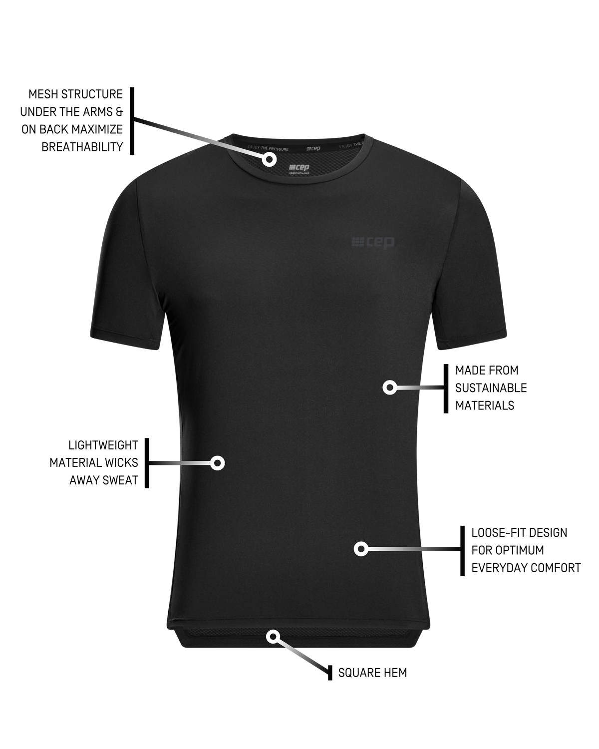 The Run Short Sleeve Shirt, Men, Black