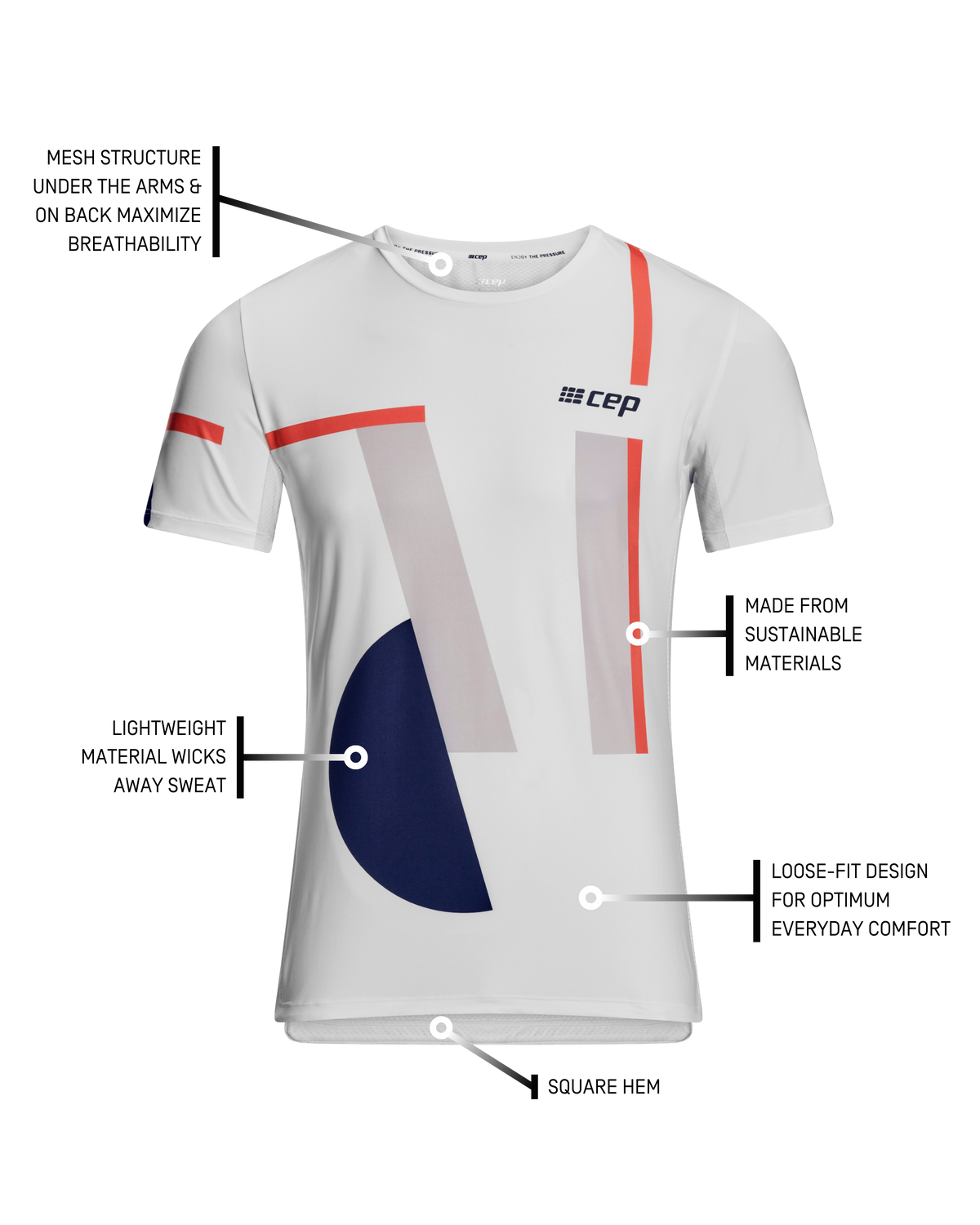 The Run Short Sleeve Shirt, Men, White Multi