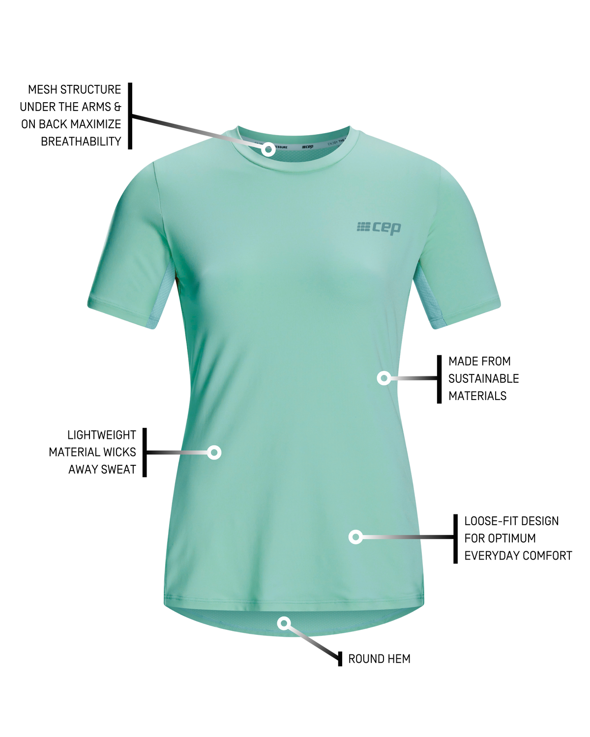 The Run Short Sleeve Shirt, Women, Light Blue