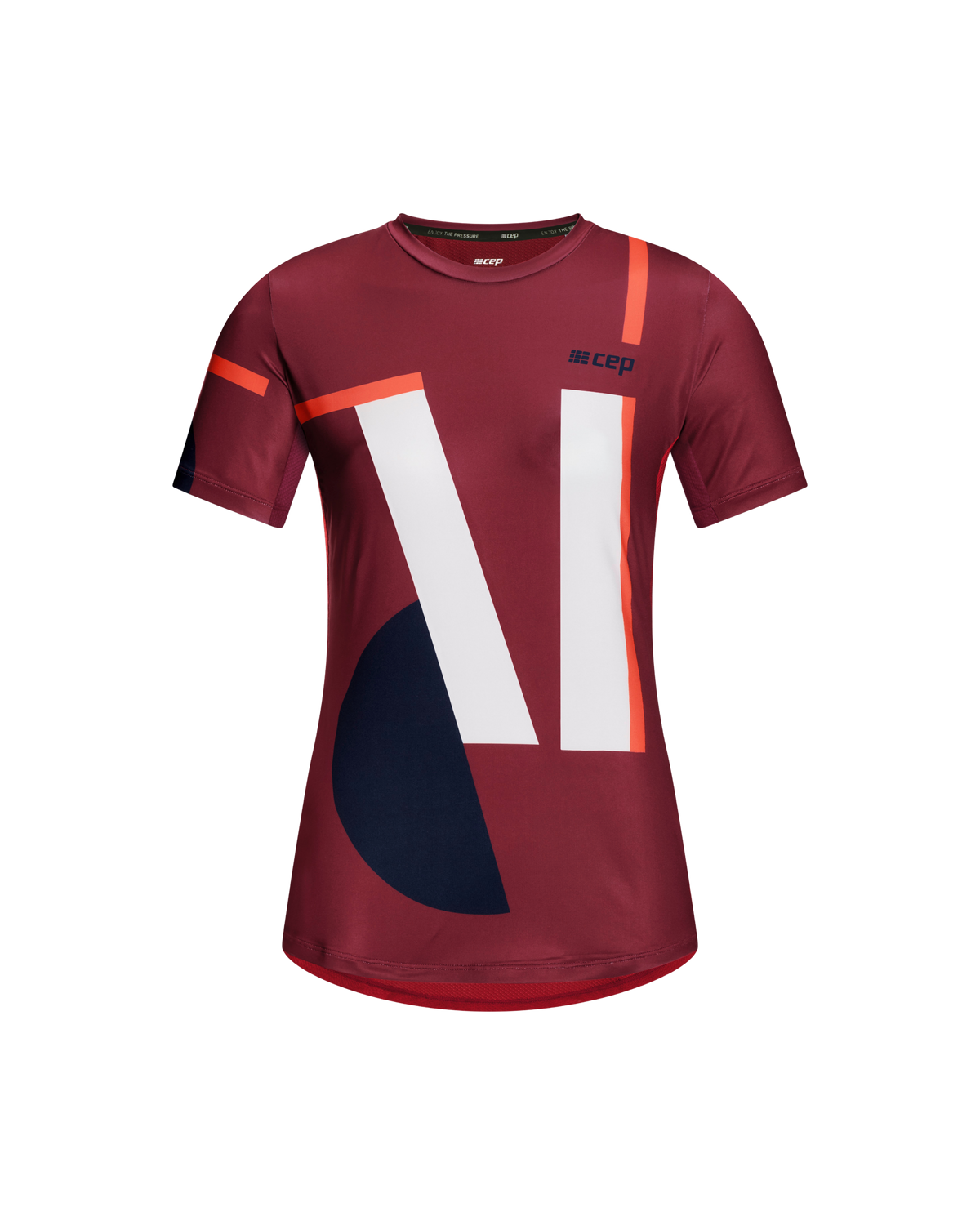 The Run Short Sleeve Shirt, Women, Crimson Multi