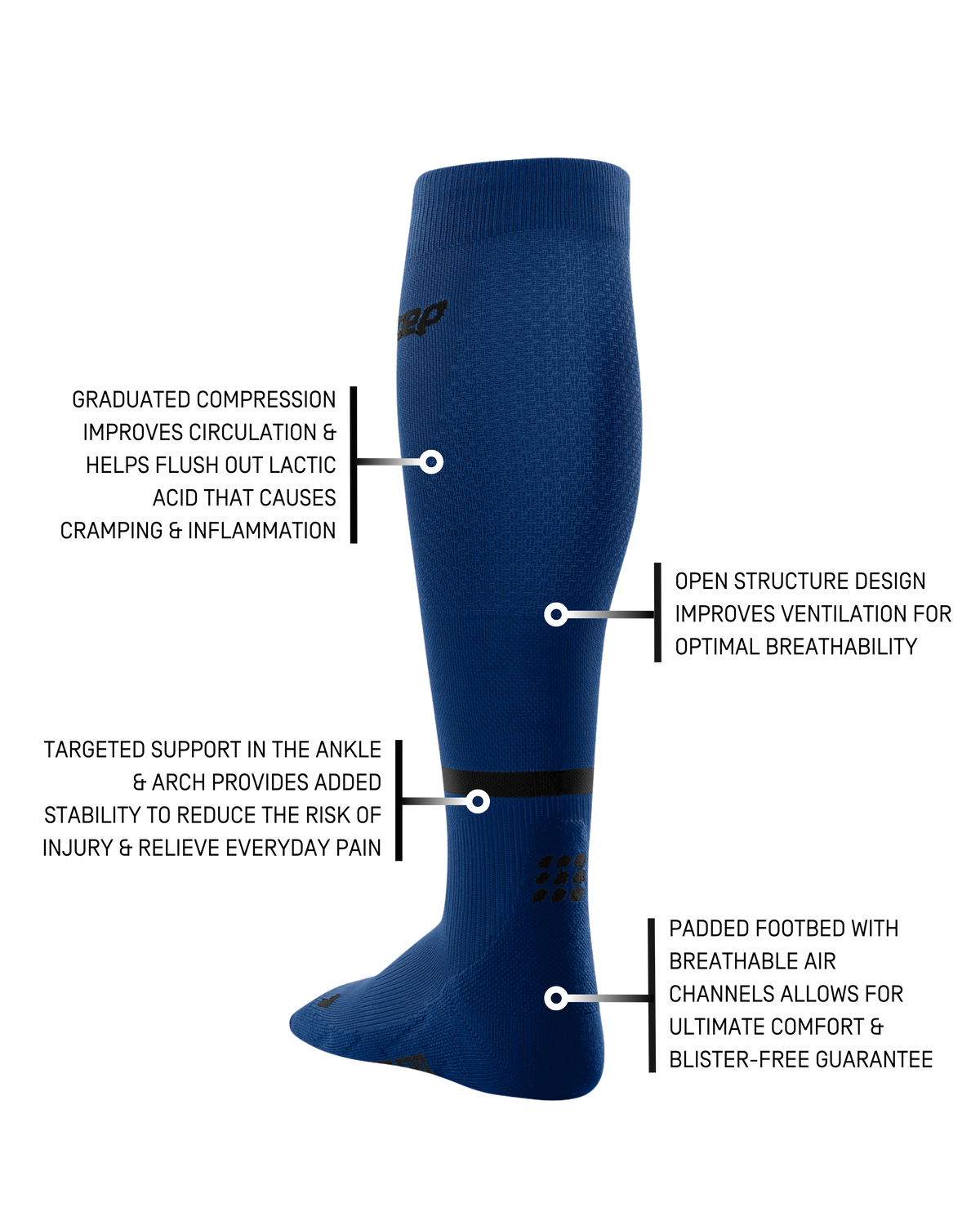 The Run Compression Tall Socks 4.0, Men, Blue/Black