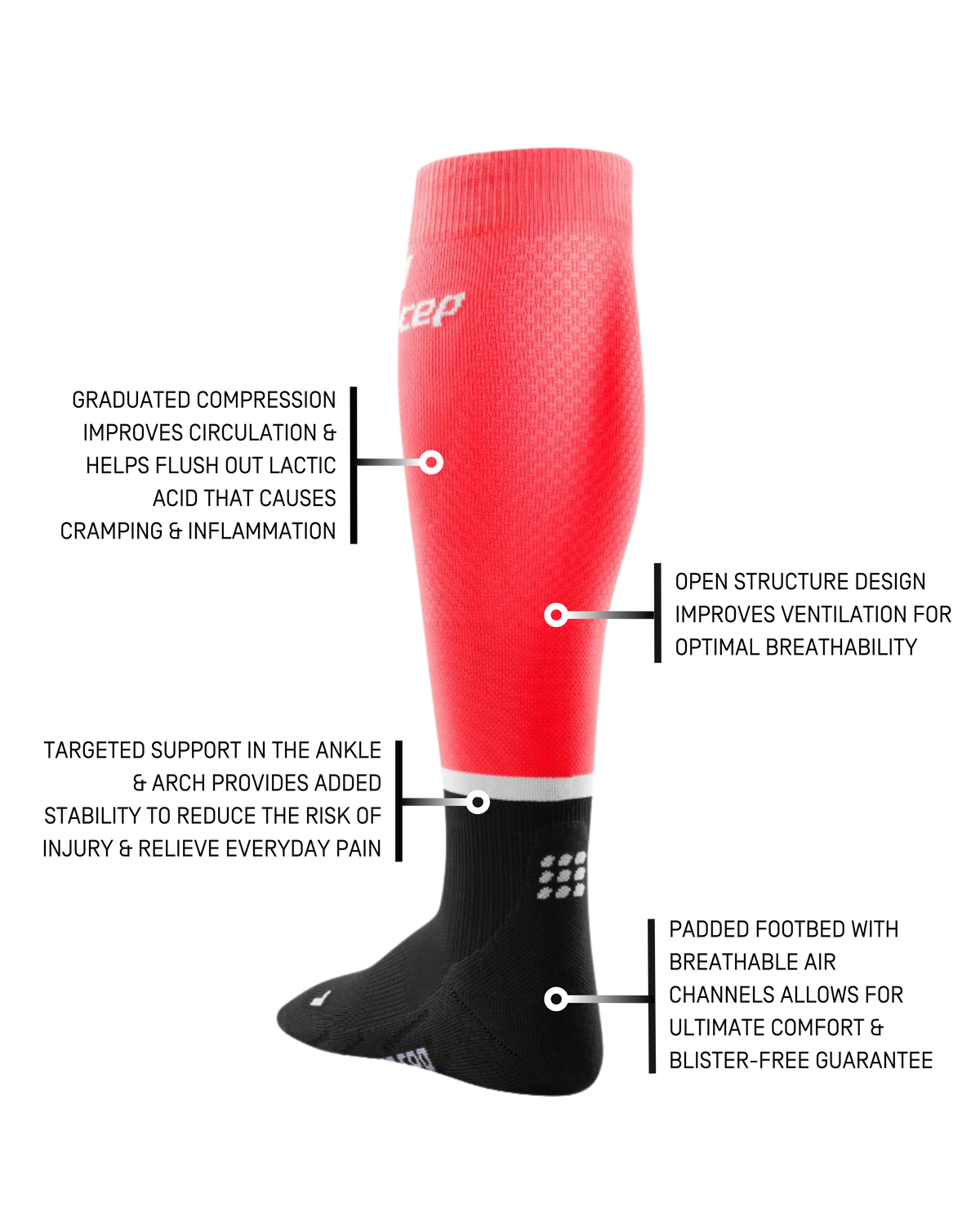 The Run Compression Tall Socks 4.0, Men, Pink/Black