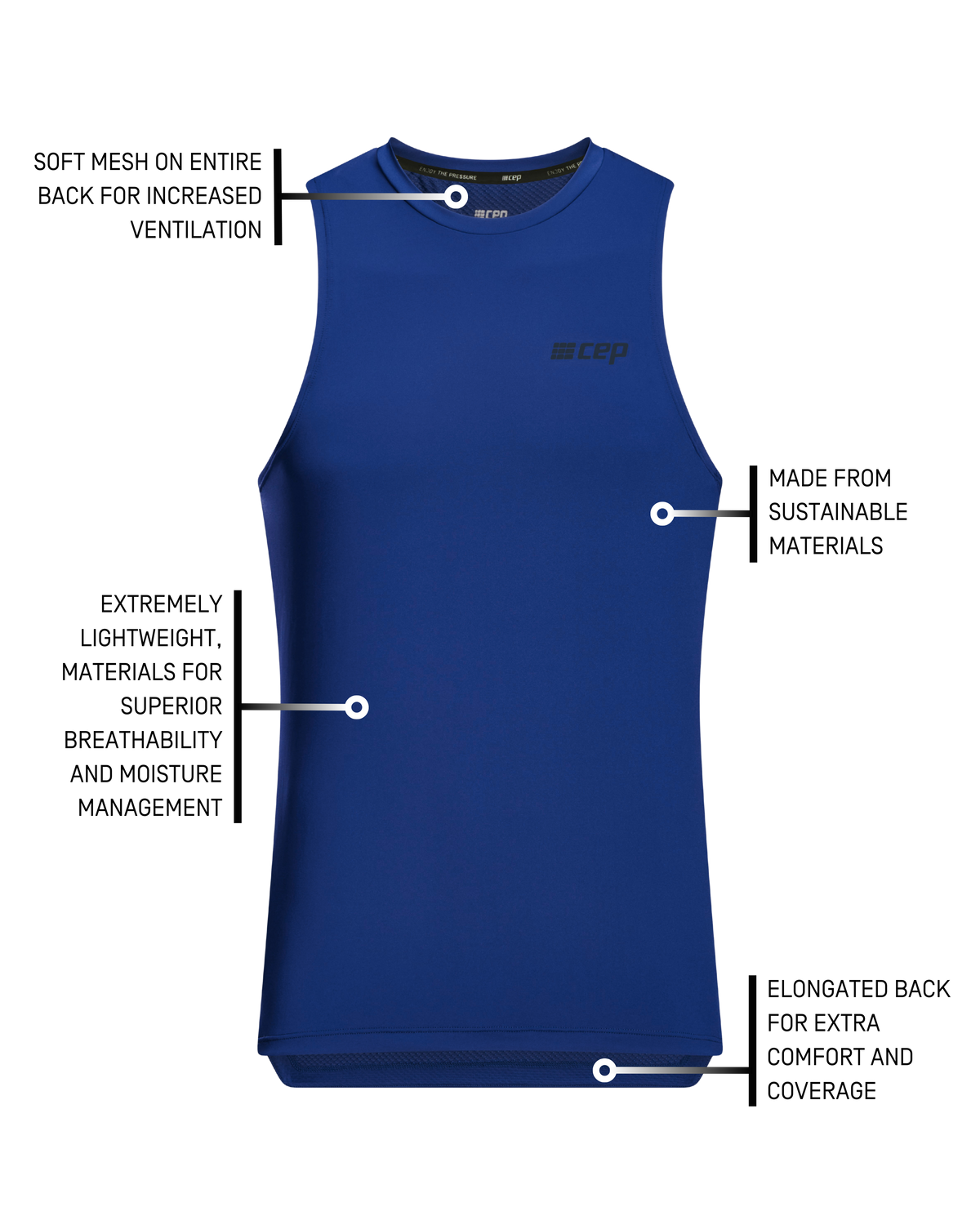 The Run Tank Top, Men, Blue