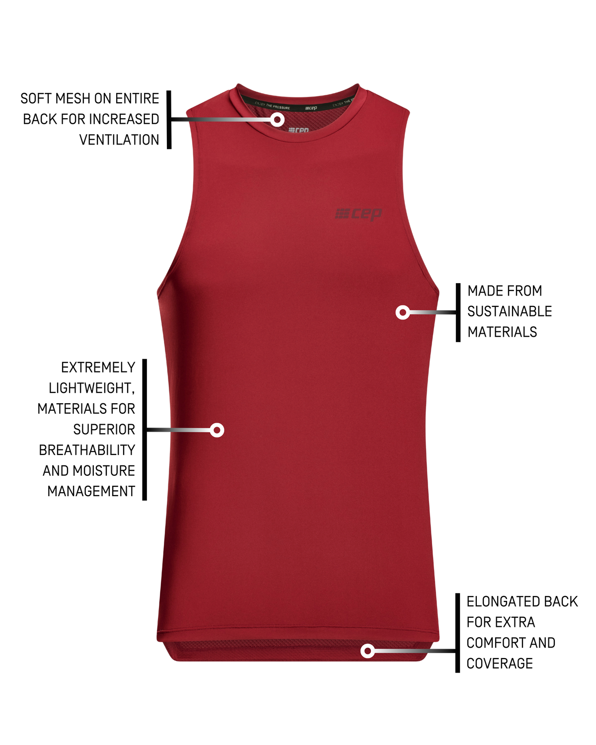 The Run Tank Top, Men, Crimson
