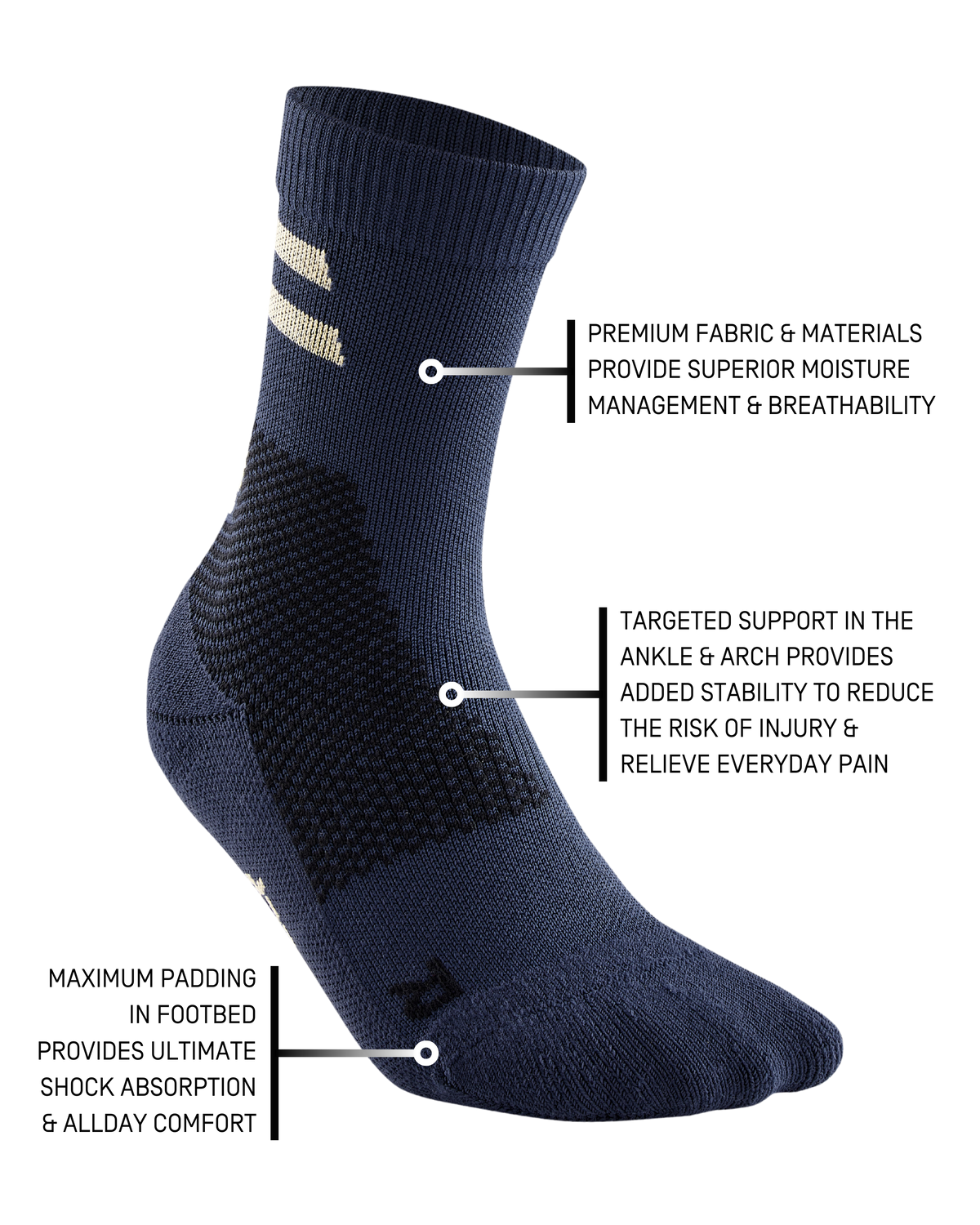 Training Mid Cut Compression Socks, Women, Peacoat Training