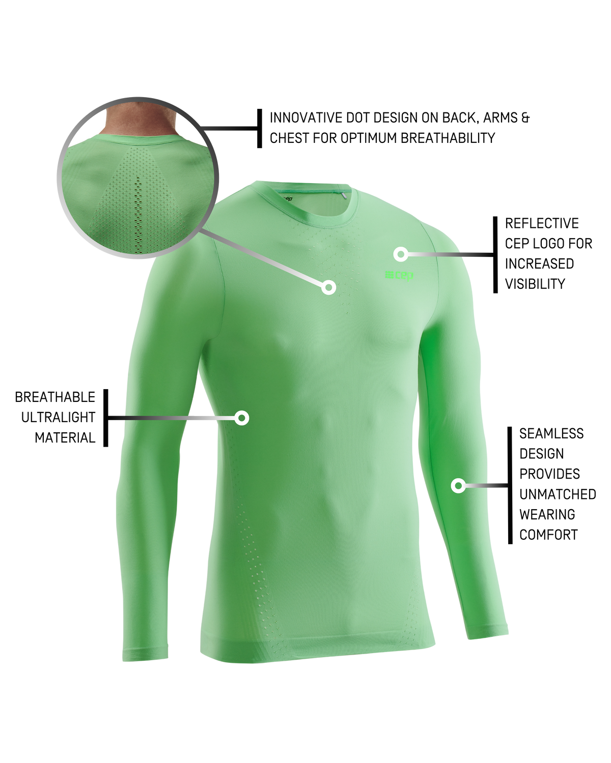 Ultralight Long Sleeve Shirt, Men, Green