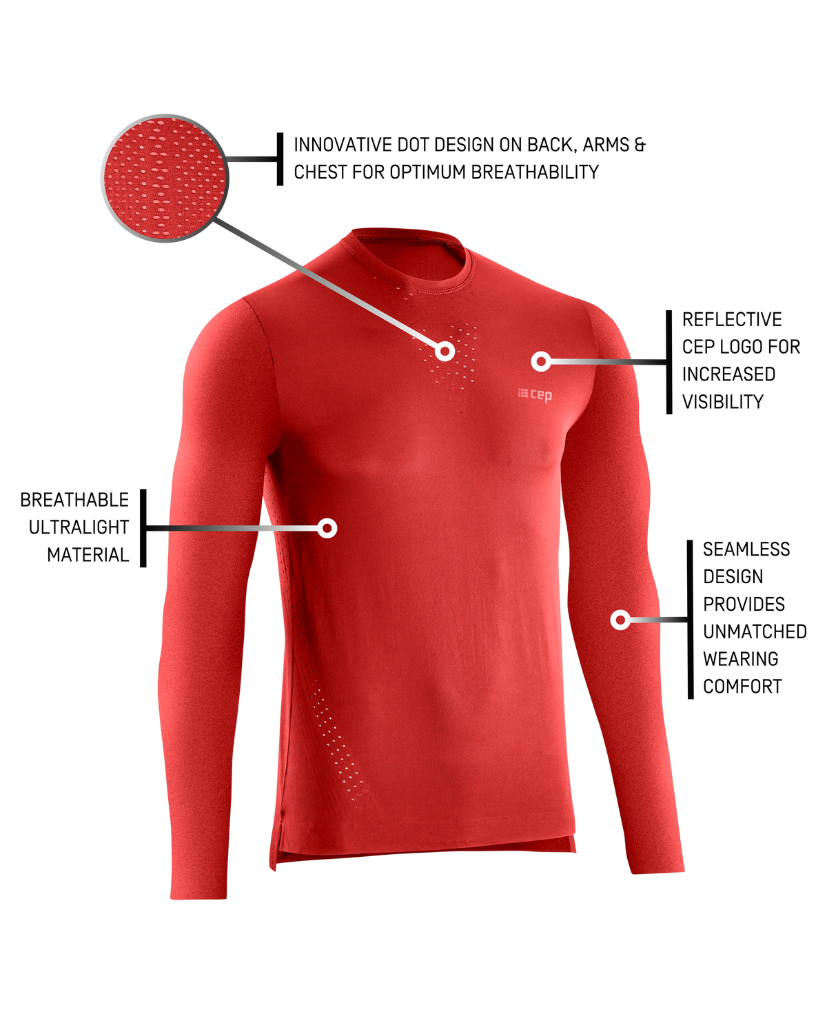 Ultralight Long Sleeve Shirt, Men, Lava