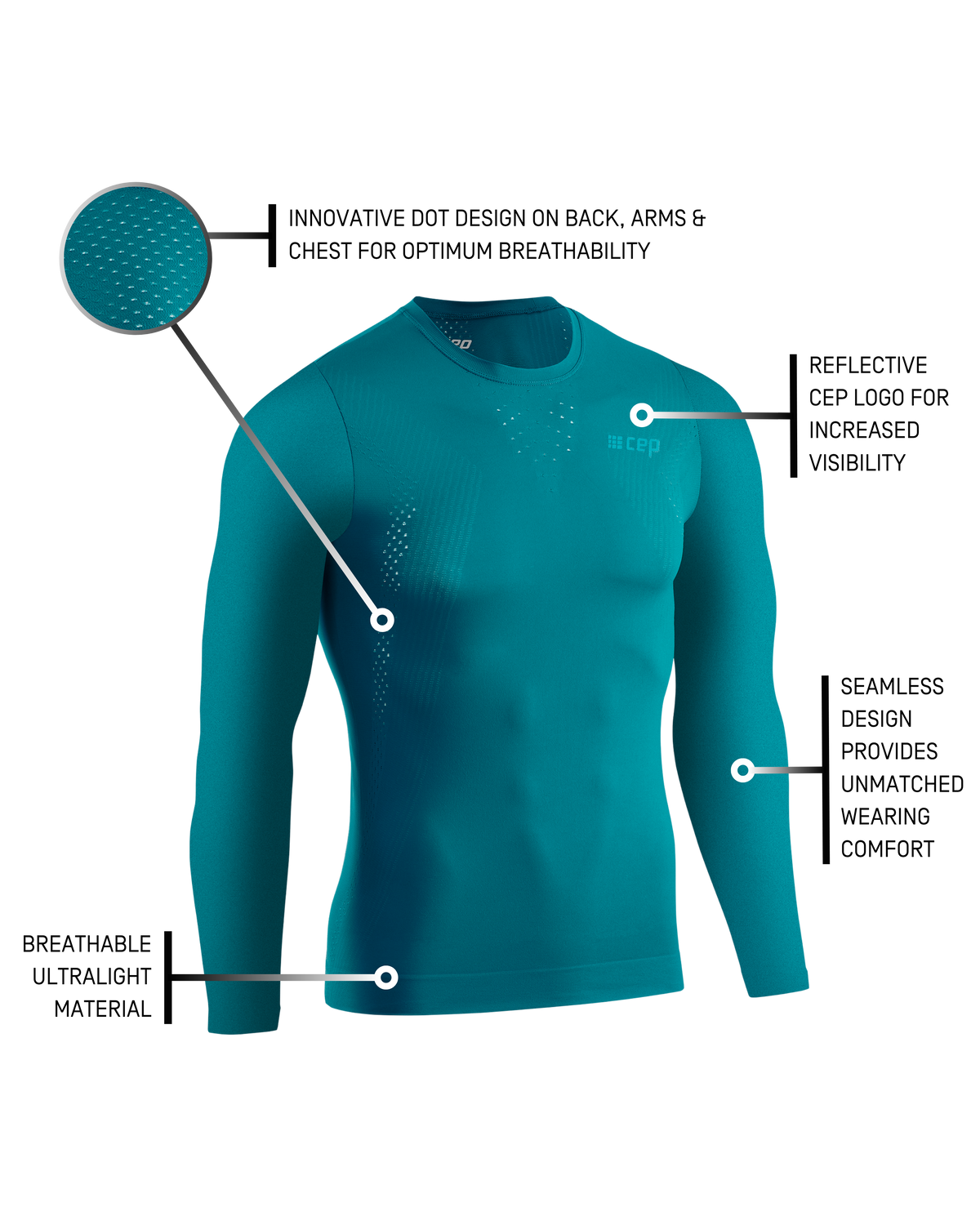 Ultralight Long Sleeve Shirt, Men, Petrol