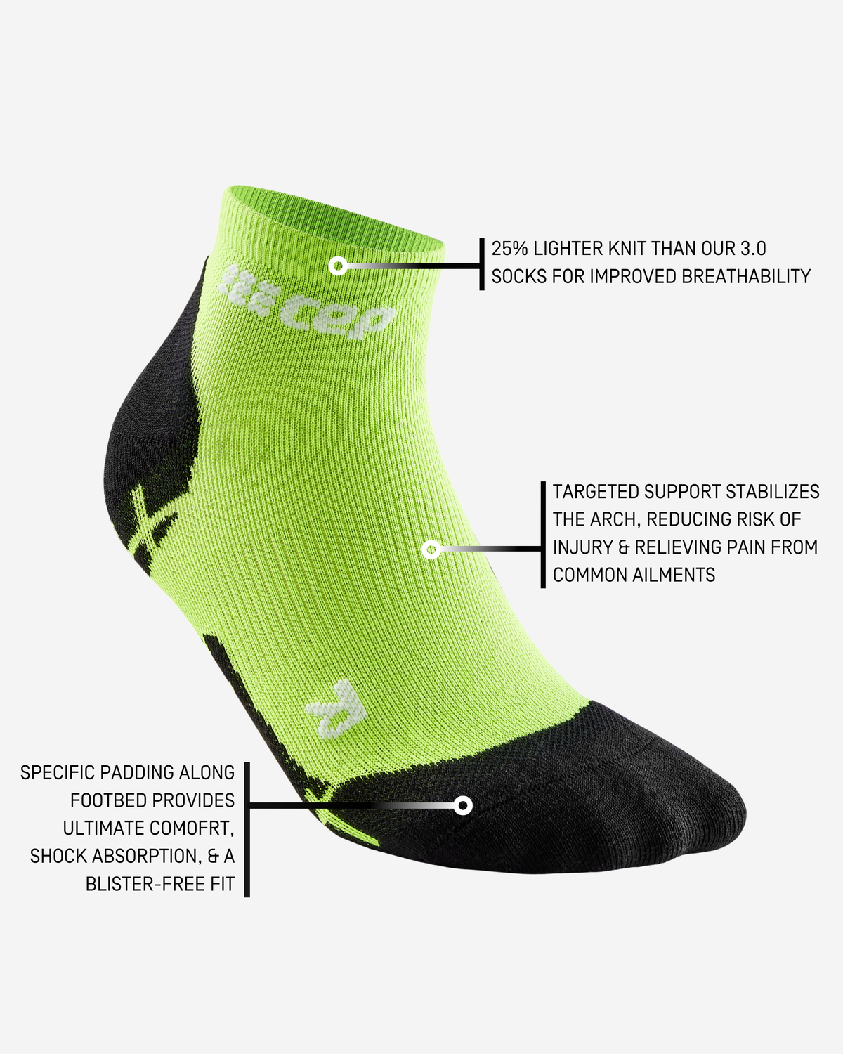 Ultralight Low Cut Compression Socks, Men, Flash Green