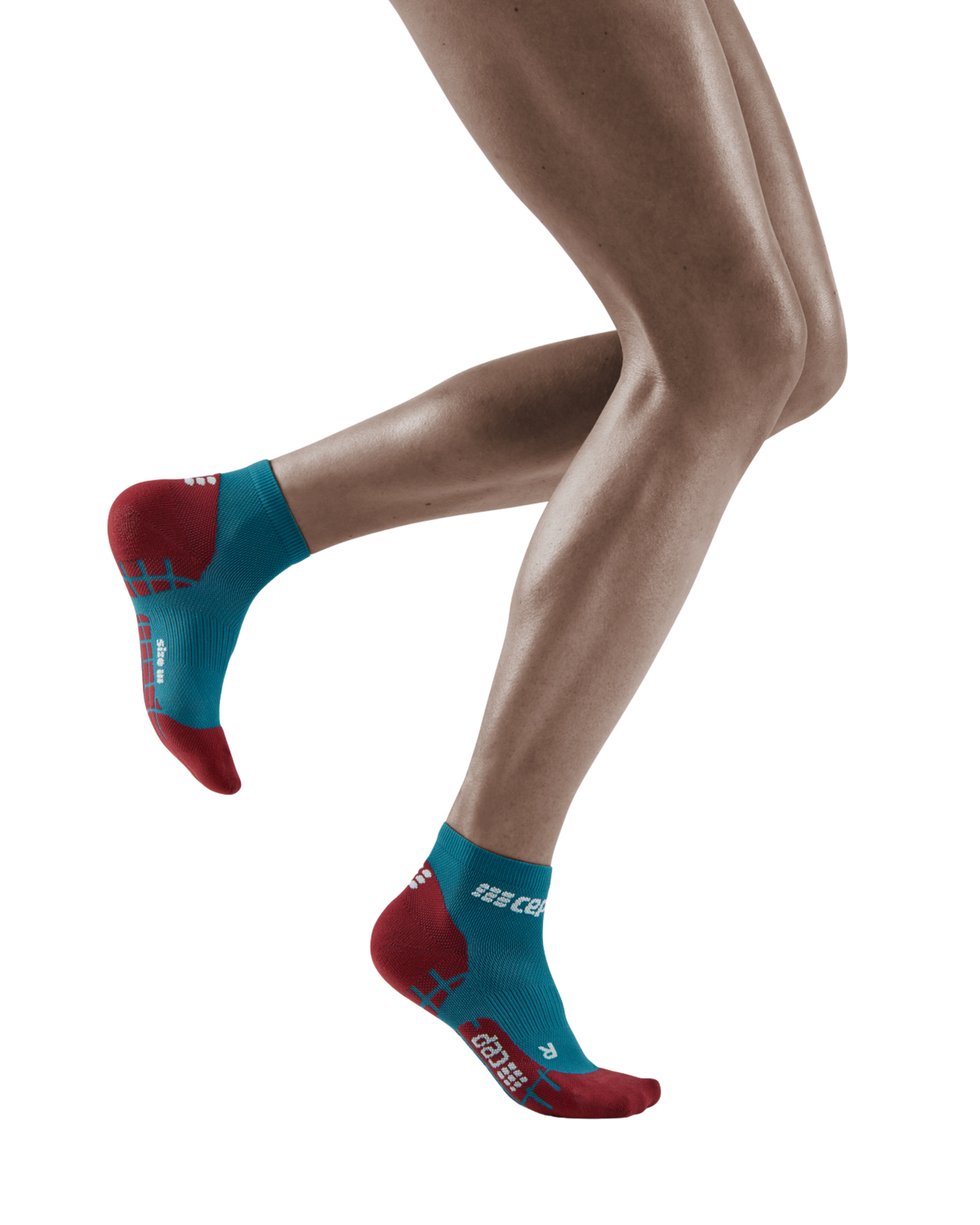 Ultralight Low Cut Compression Socks, Women, Petrol/Red