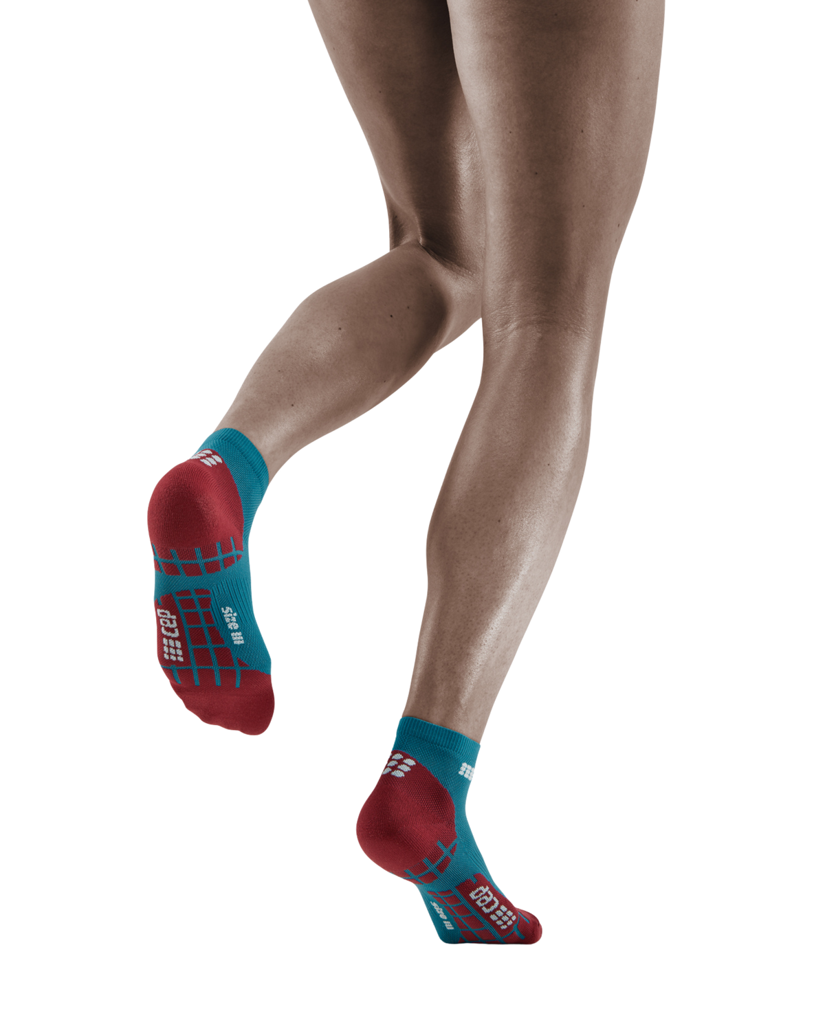 Ultralight Low Cut Compression Socks, Women, Petrol/Red