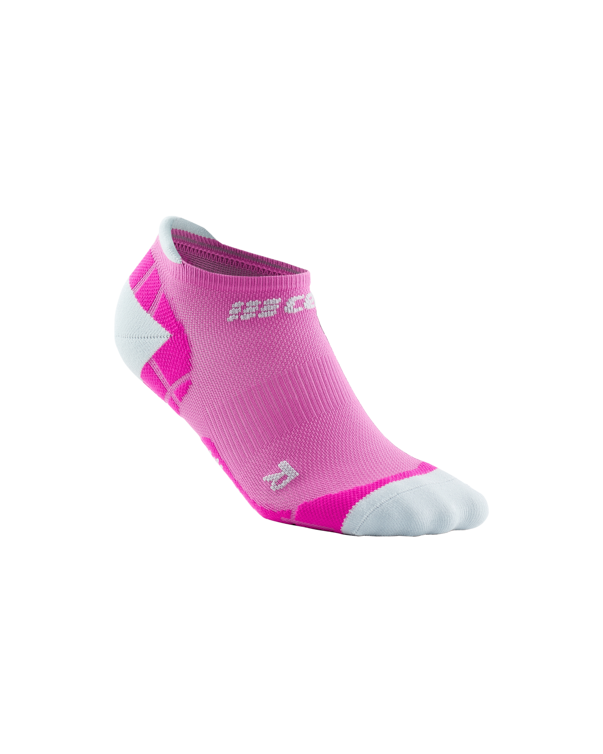 Ultralight No Show Compression Socks, Women, Electric Pink/Light Grey