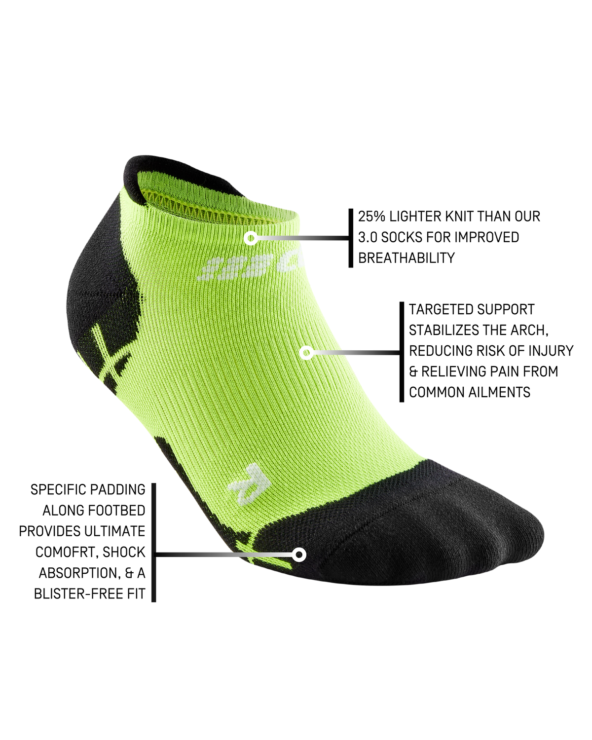 Ultralight No Show Compression Socks, Men, Flash Green