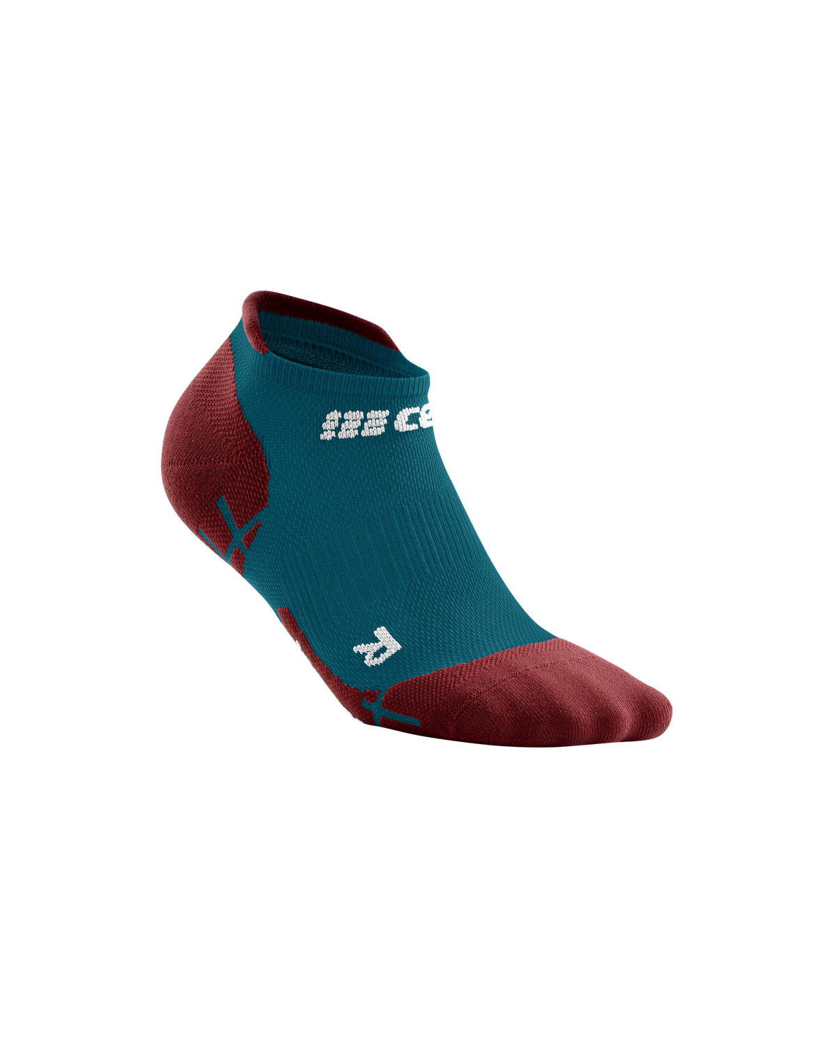 Ultralight No Show Compression Socks, Men, Petrol/Red