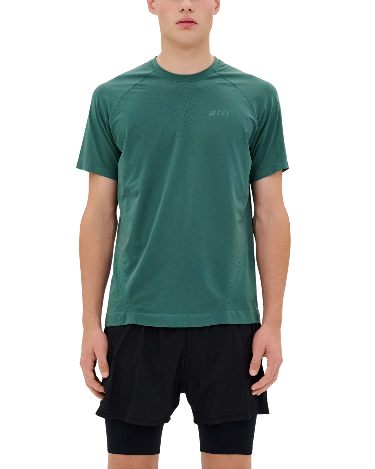 Ultralight Seamless Short Sleeve Shirt, Men, Forest Green