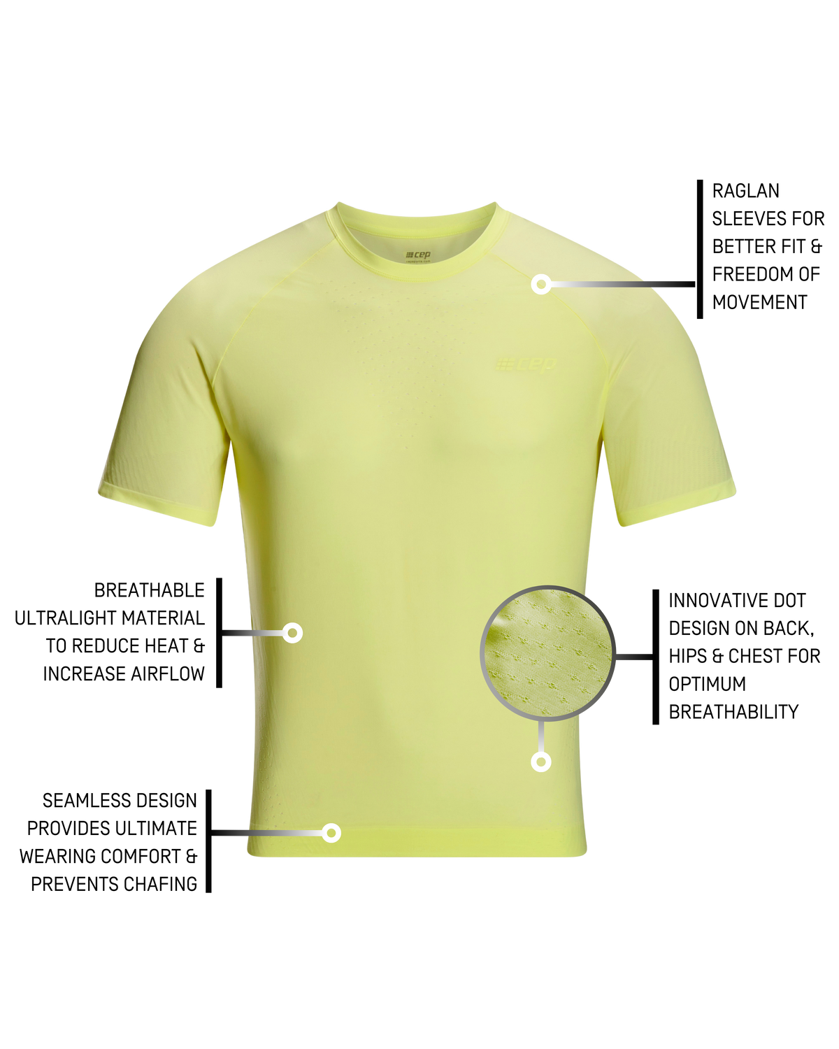 Ultralight Seamless Short Sleeve Shirt, Men, Lime