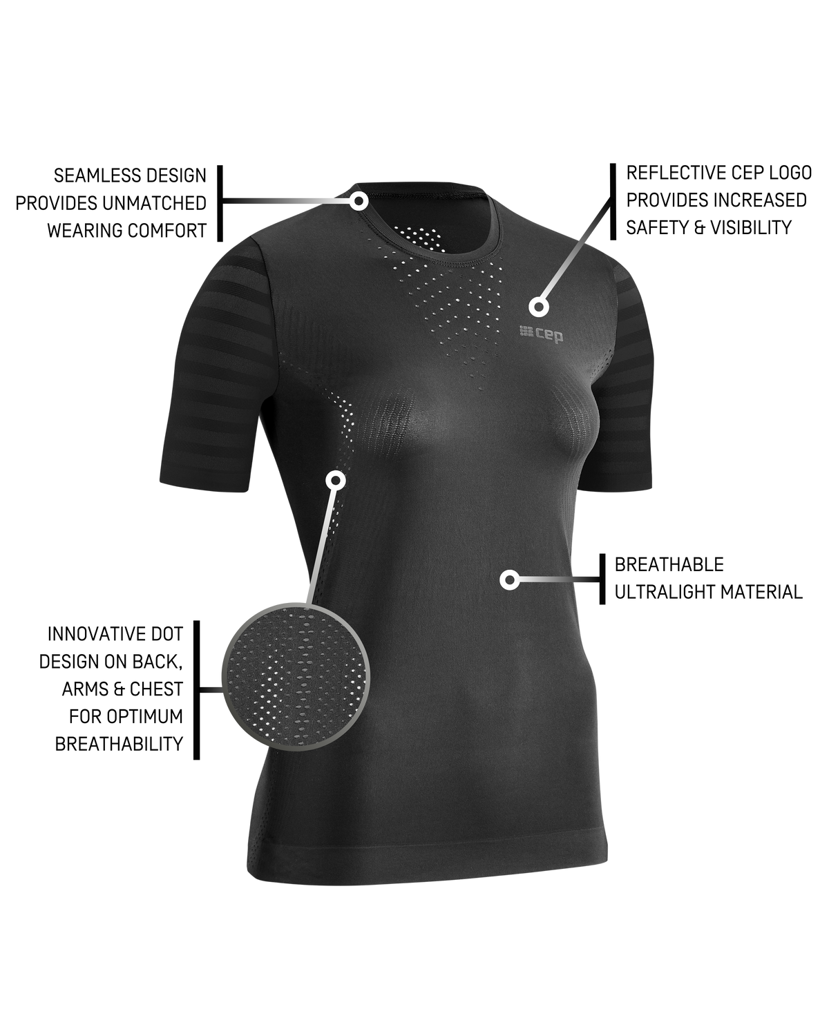Ultralight Short Sleeve Shirt, Women, Black