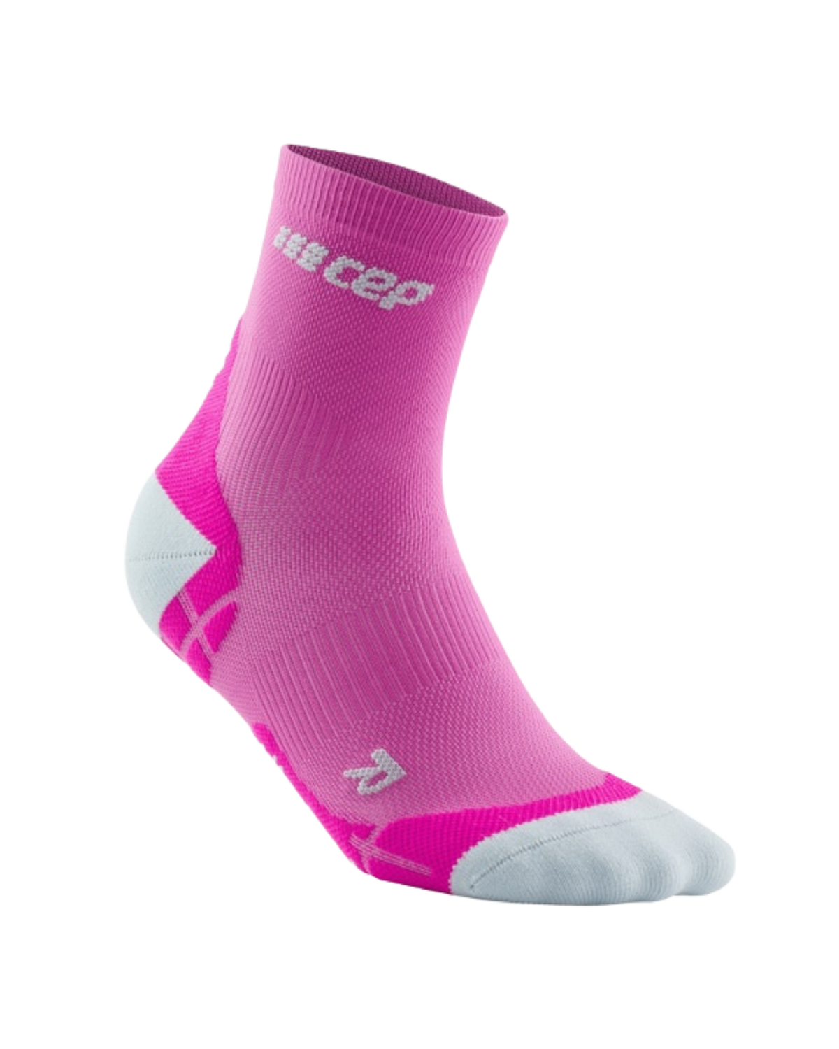 Ultralight Short Compression Socks, Women, Electric Pink/Light Grey