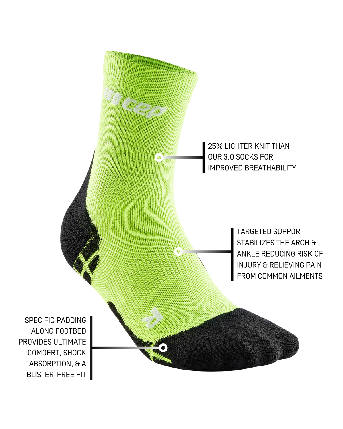 Ultralight Short Compression Socks, Men, Flash Green