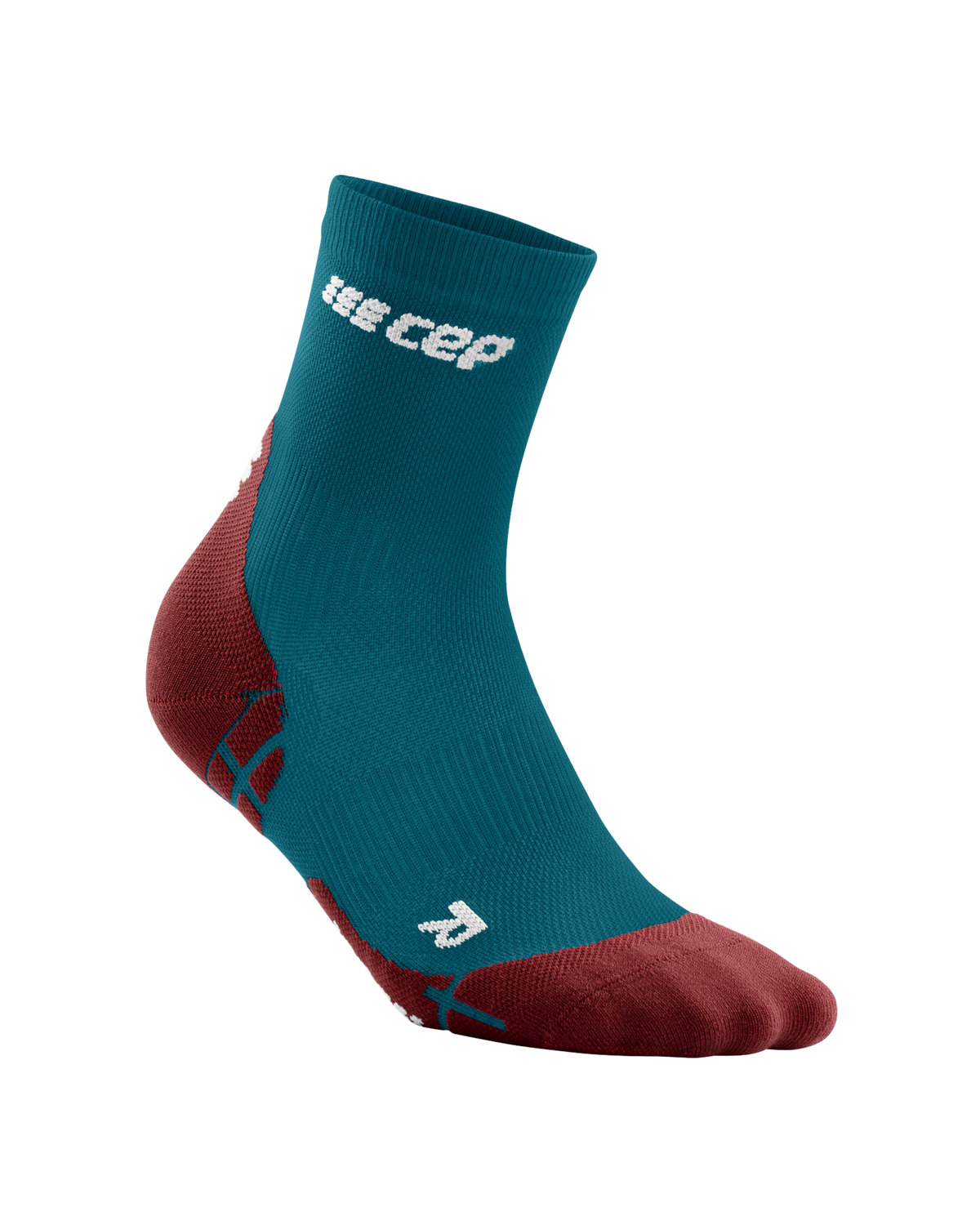 Ultralight Short Compression Socks, Men, Petrol/Red