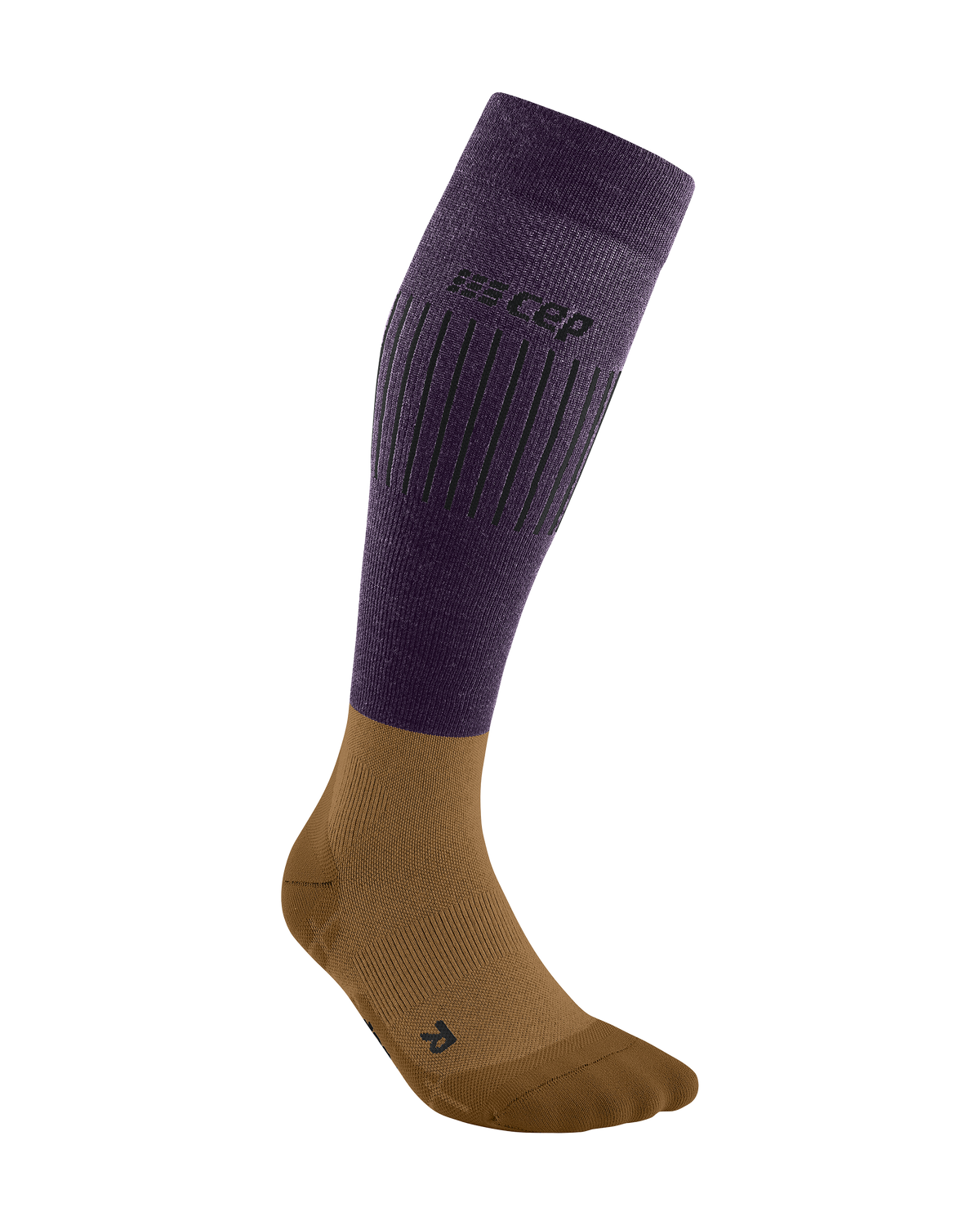 Ski Ultralight Tall Compression Socks, Women, Purple/Brown
