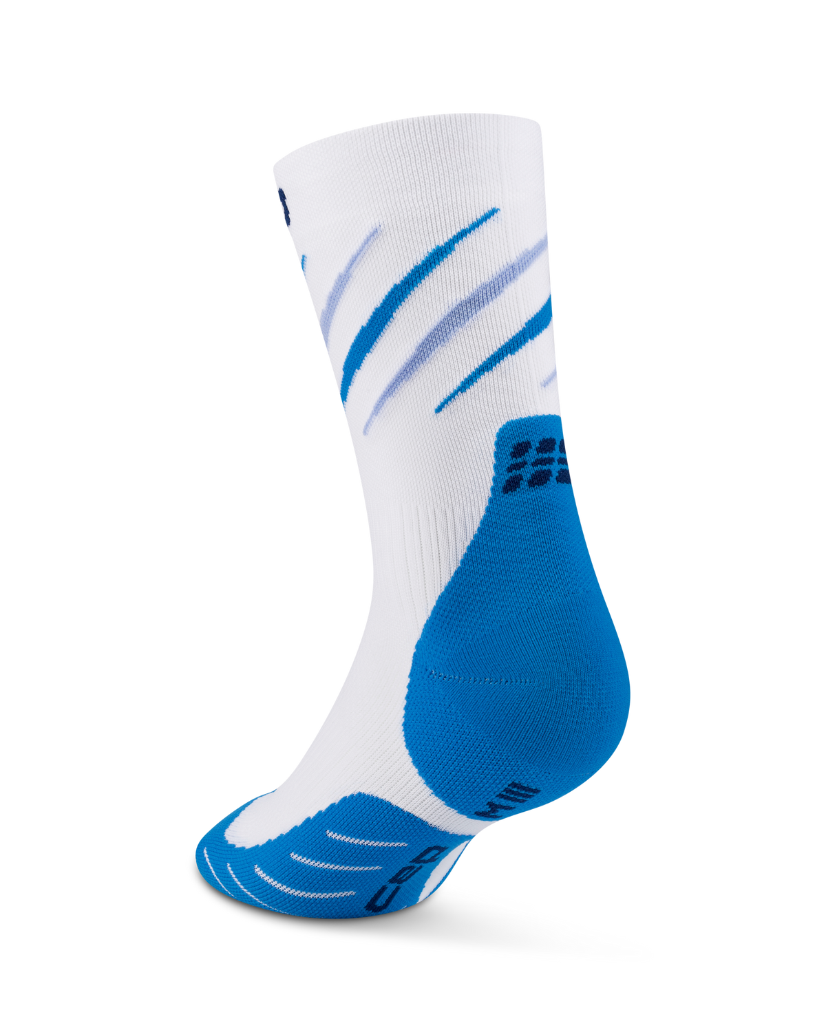 Core Run Claw Mid Cut Compression Socks, White/Blue
